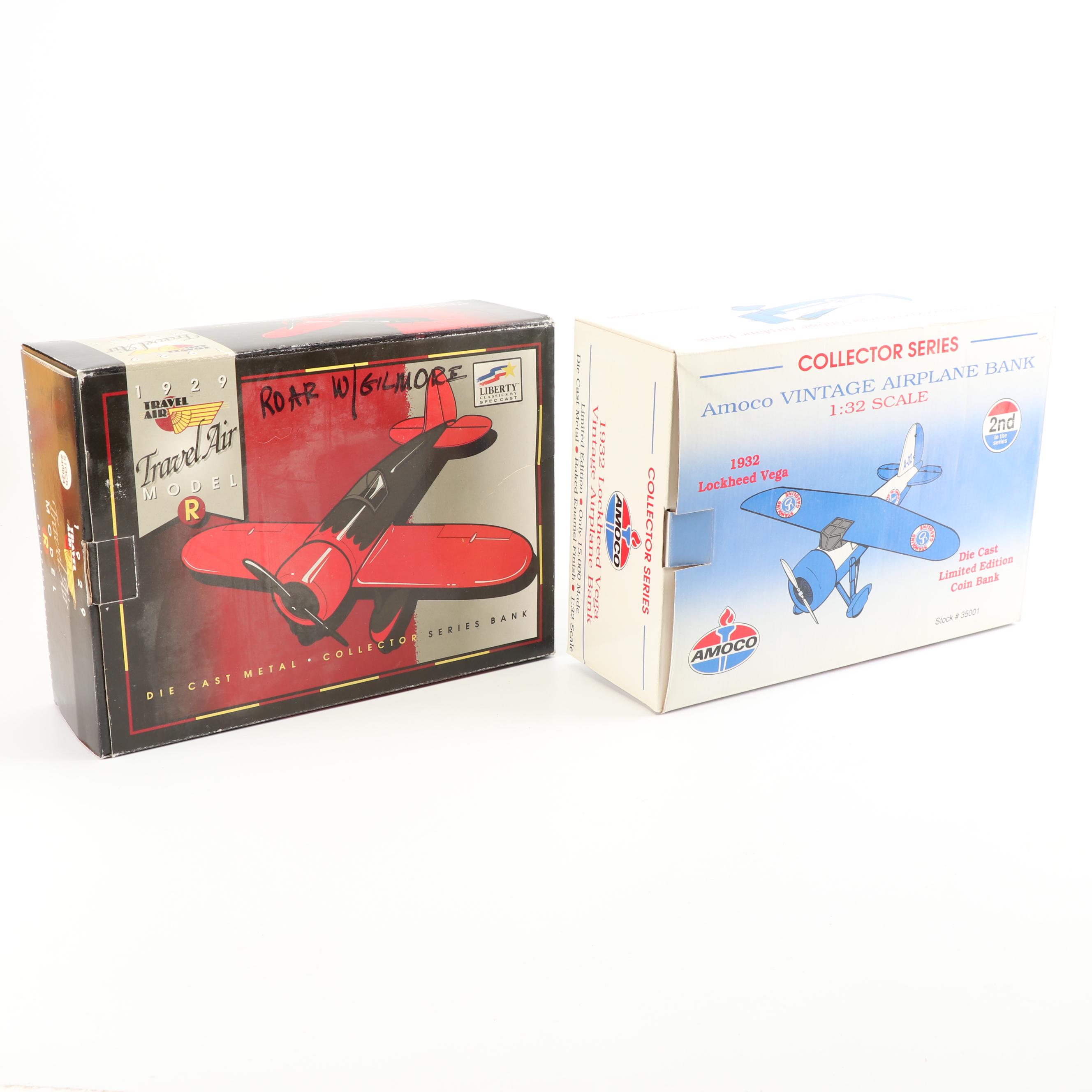 Die-Cast Airplane Coin Banks including Pennzoil