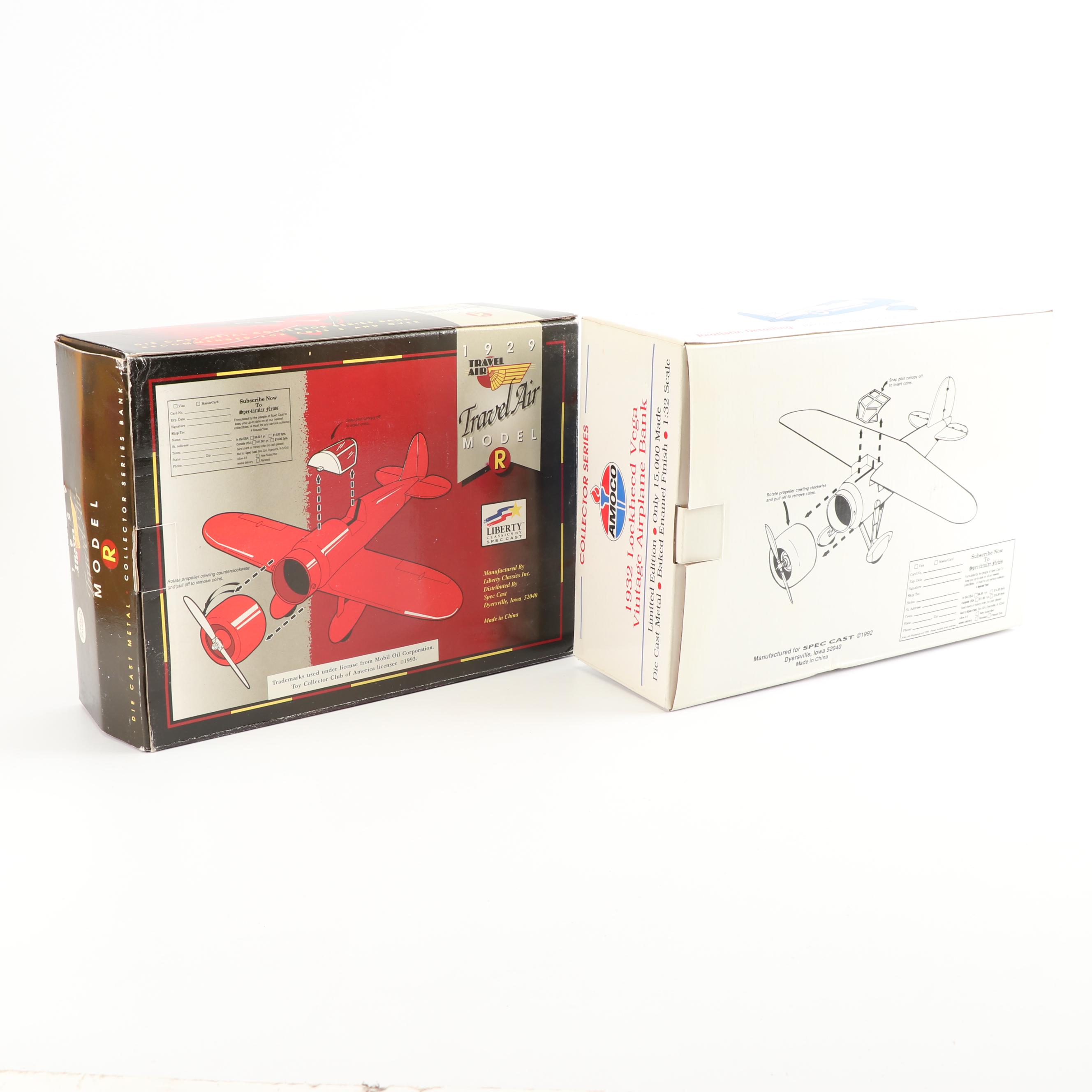 Die-Cast Airplane Coin Banks including Pennzoil