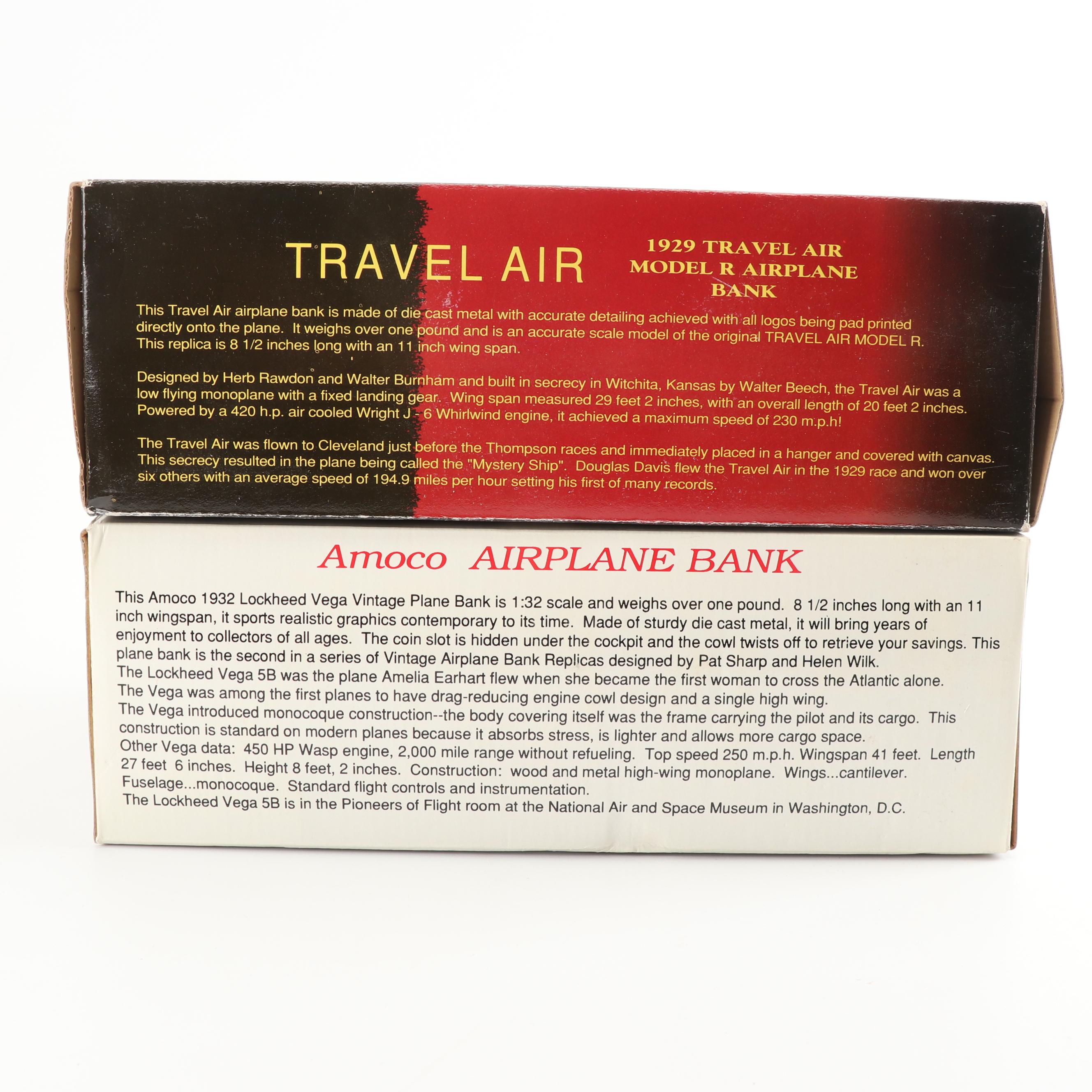 Die-Cast Airplane Coin Banks including Pennzoil