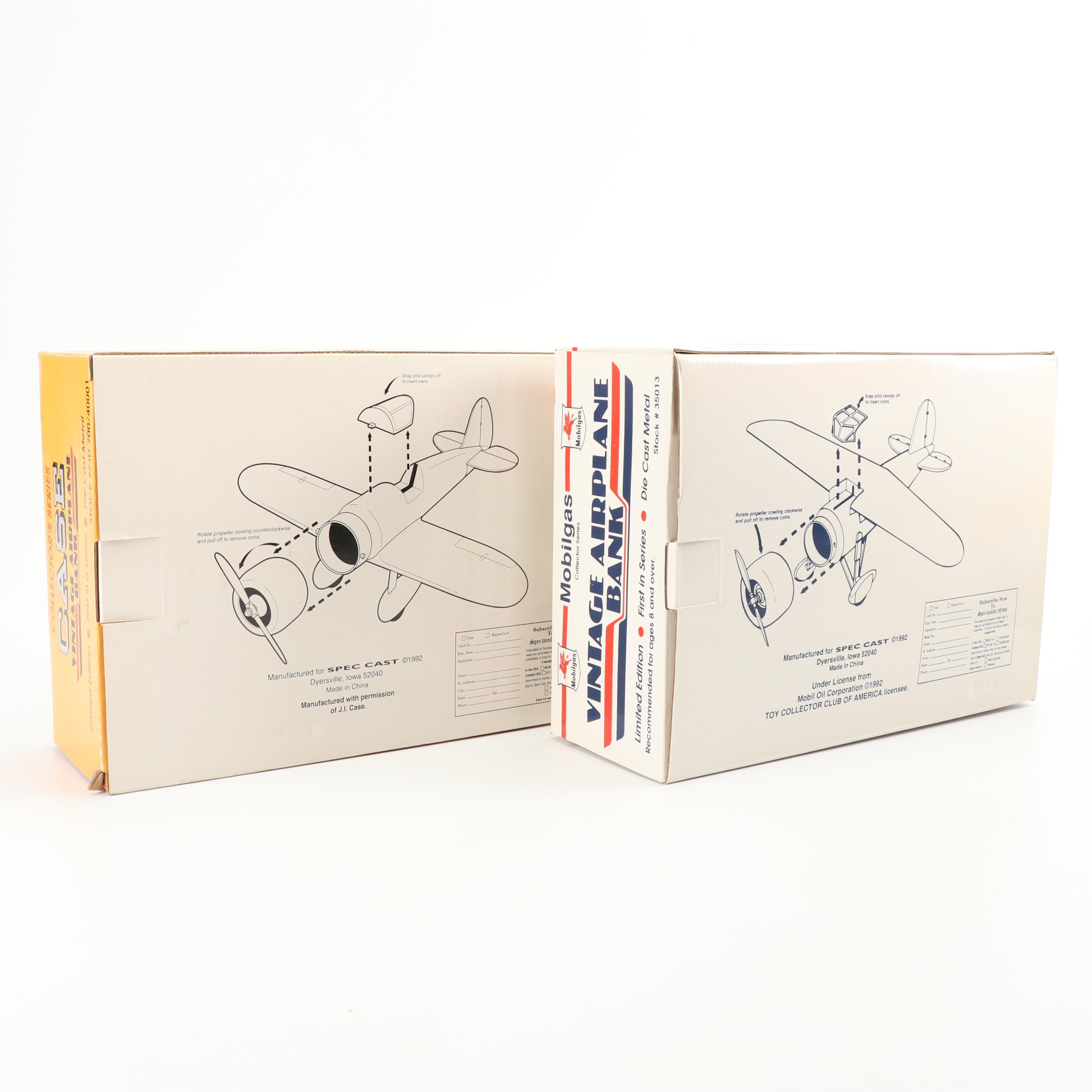 Die-Cast Airplane Coin Banks including Pennzoil