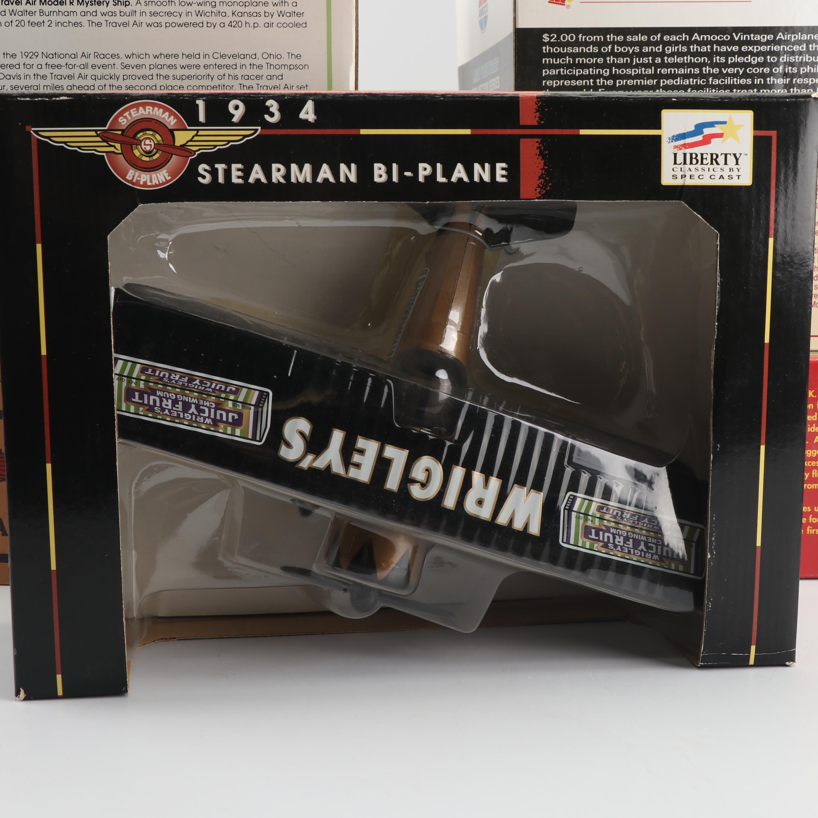 Die-Cast Airplane Coin Banks including Wings of Texaco