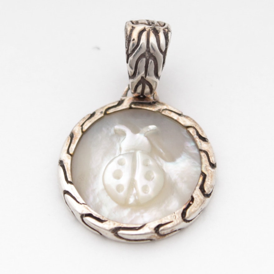 John Hardy Sterling Silver and Mother of Pearl Pendant