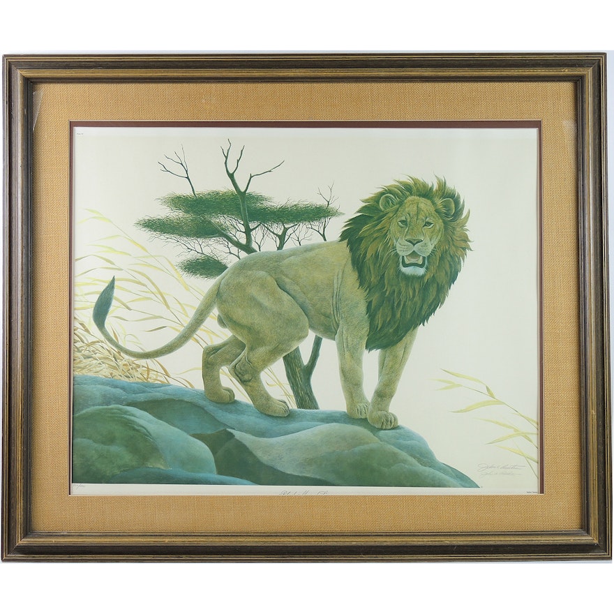 John Ruthven Limited Edition Offset Lithograph "Black Maned Lion"