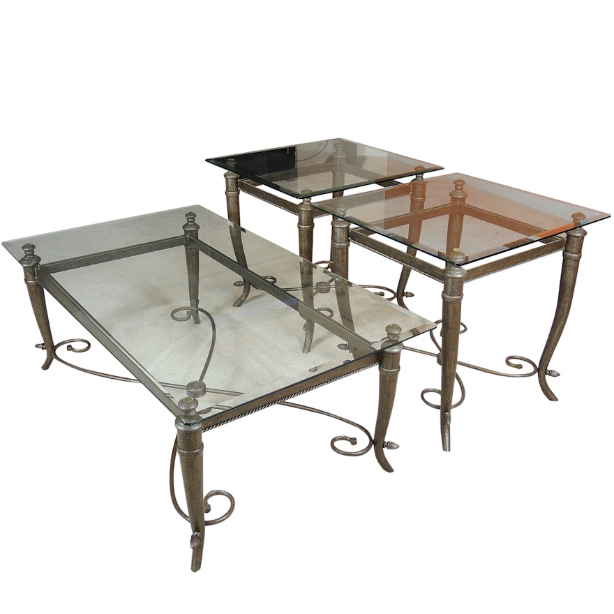 Contemporary Glass and Metal Tables