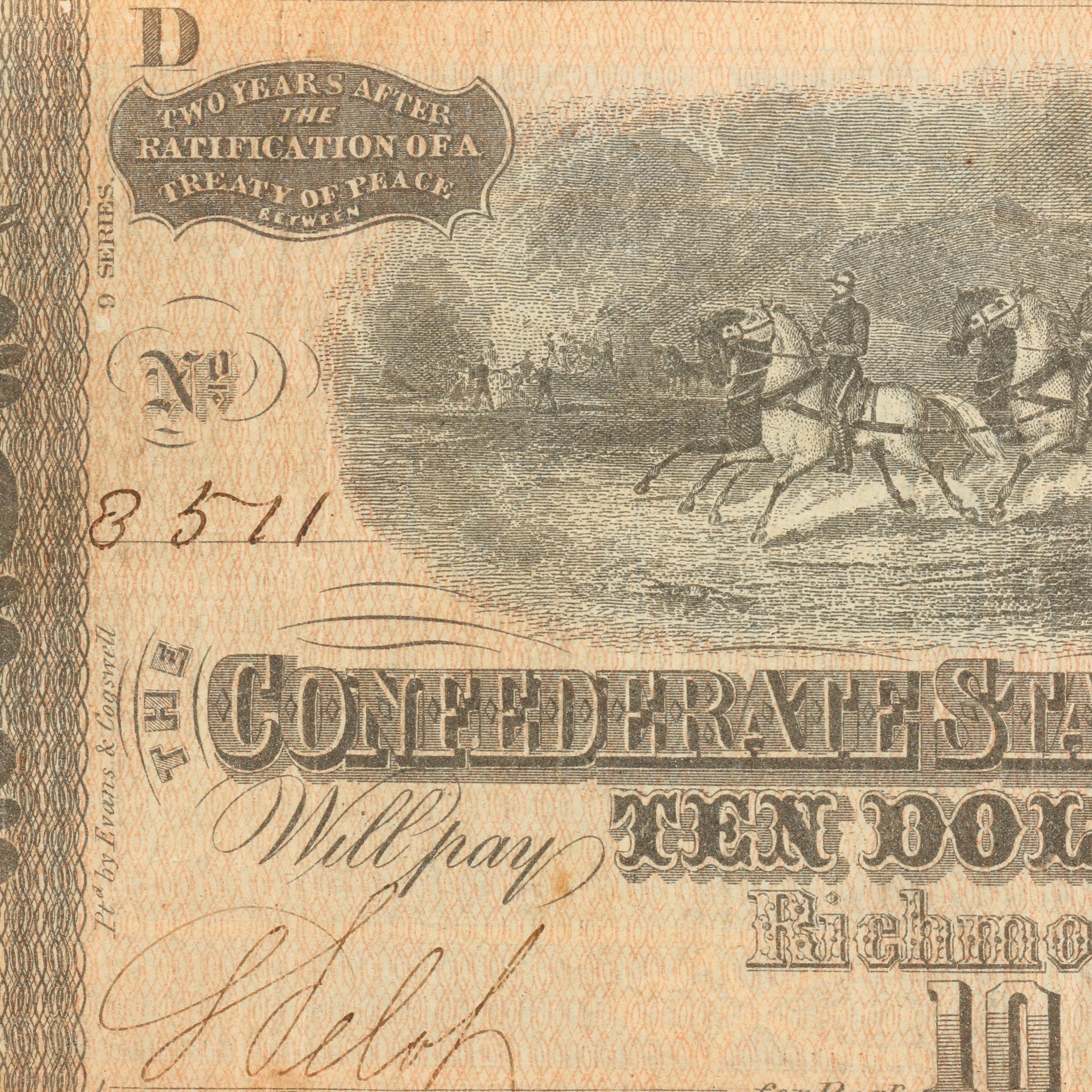 Obsolete $10 Confederate States of America Banknote