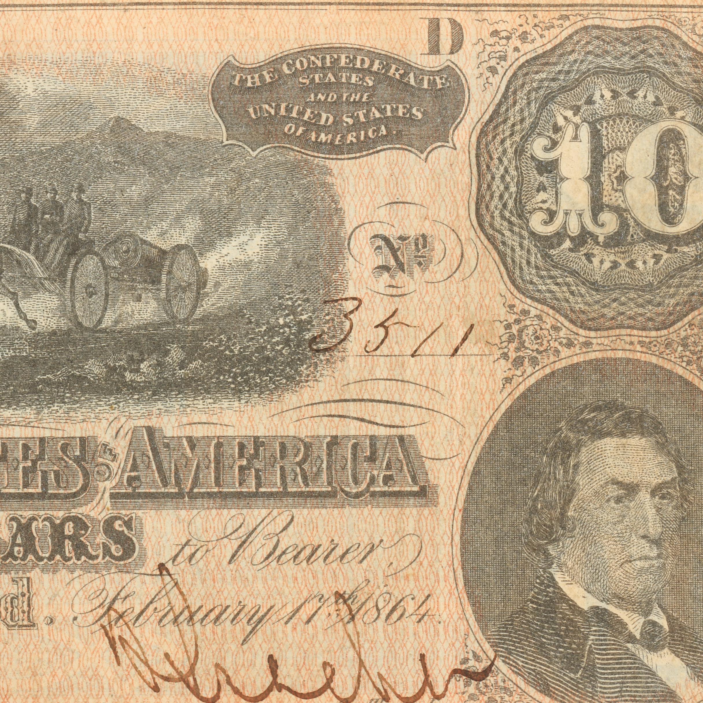 Obsolete $10 Confederate States of America Banknote