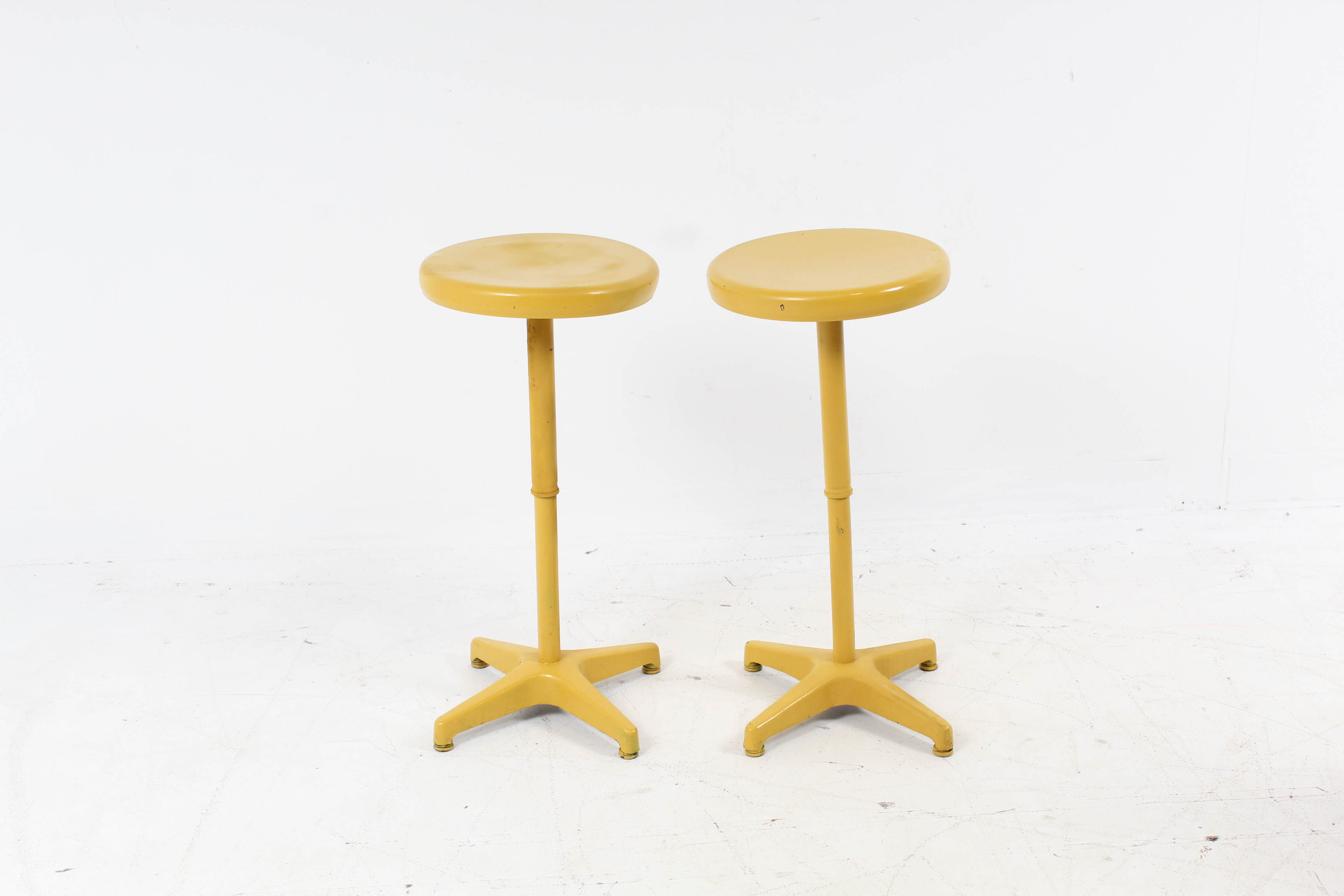 Yellow Vintage Metal Barstools