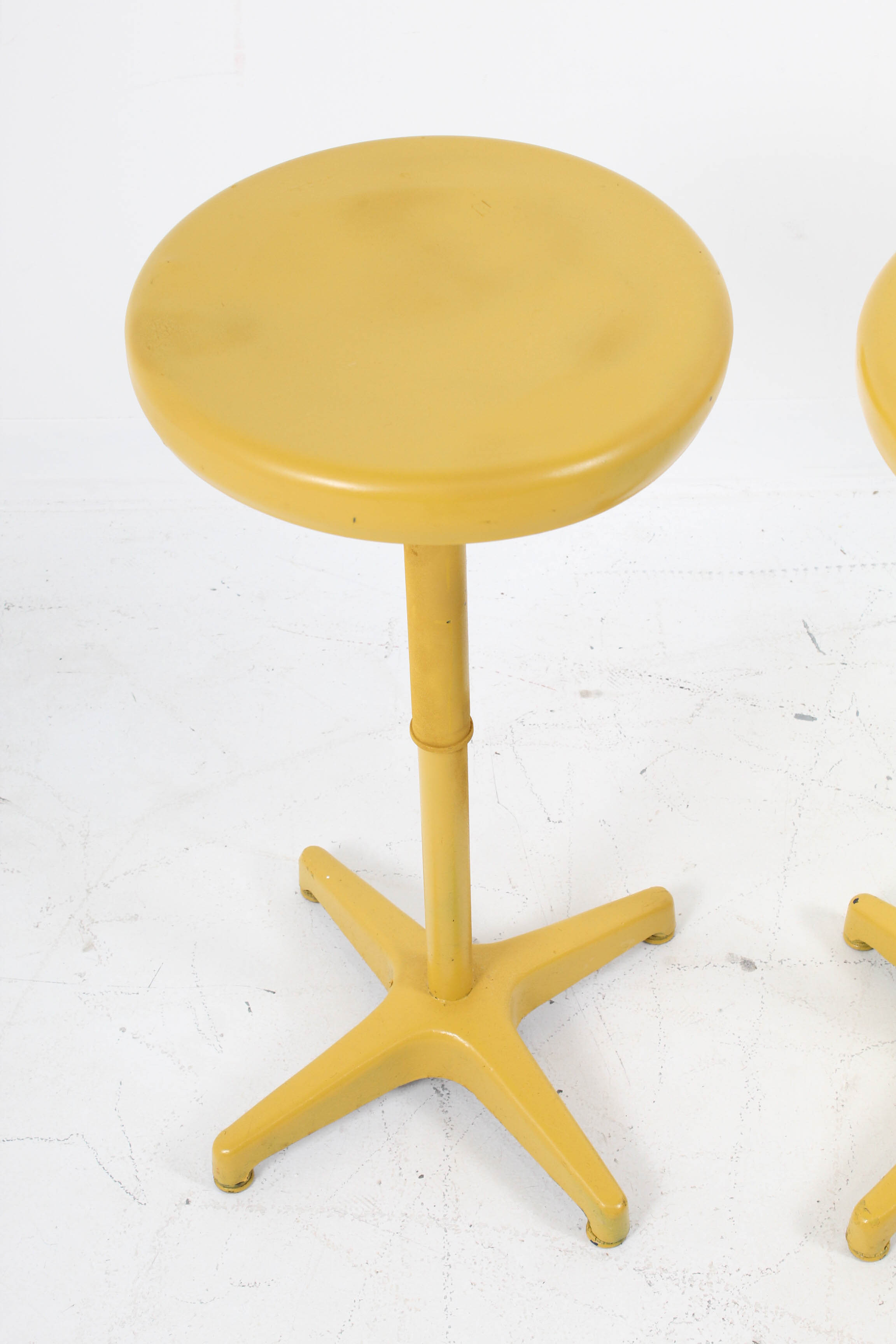 Yellow Vintage Metal Barstools