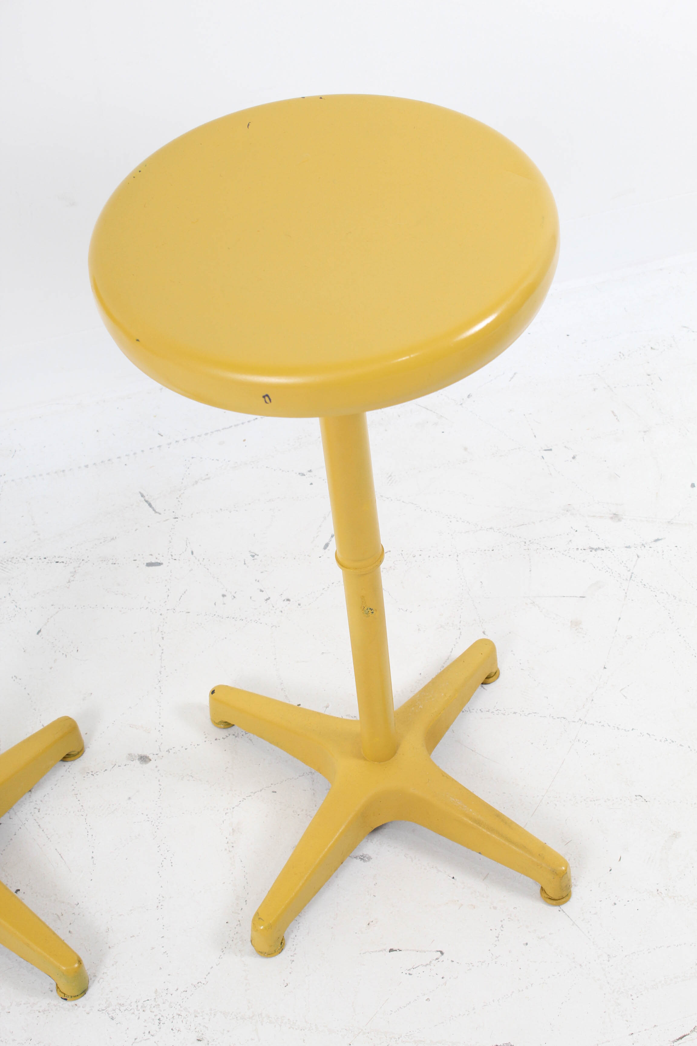 Yellow Vintage Metal Barstools