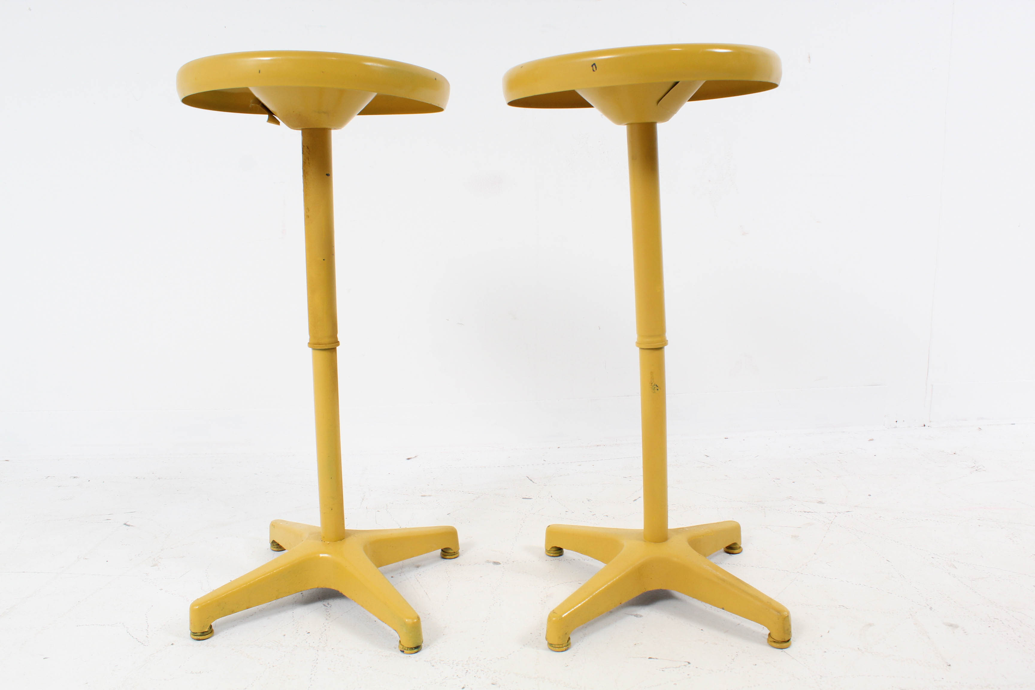 Yellow Vintage Metal Barstools