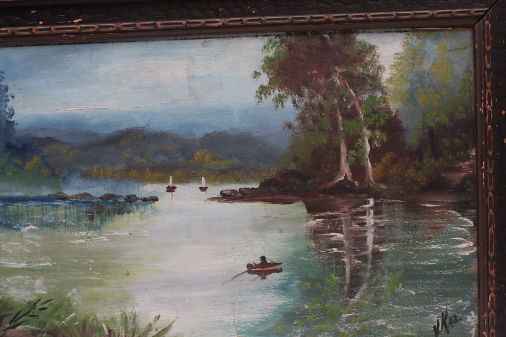 W.A. Von Korff 1942 Landscape Oil Painting