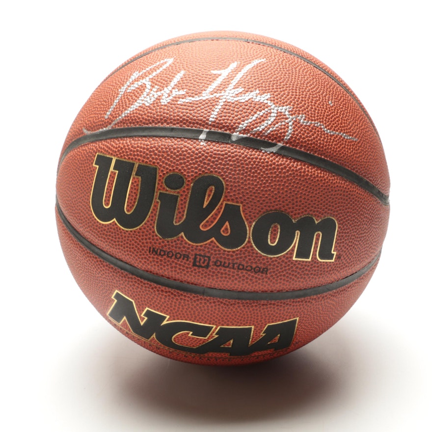 Bob Huggins Signed NCAA Basketball with Case