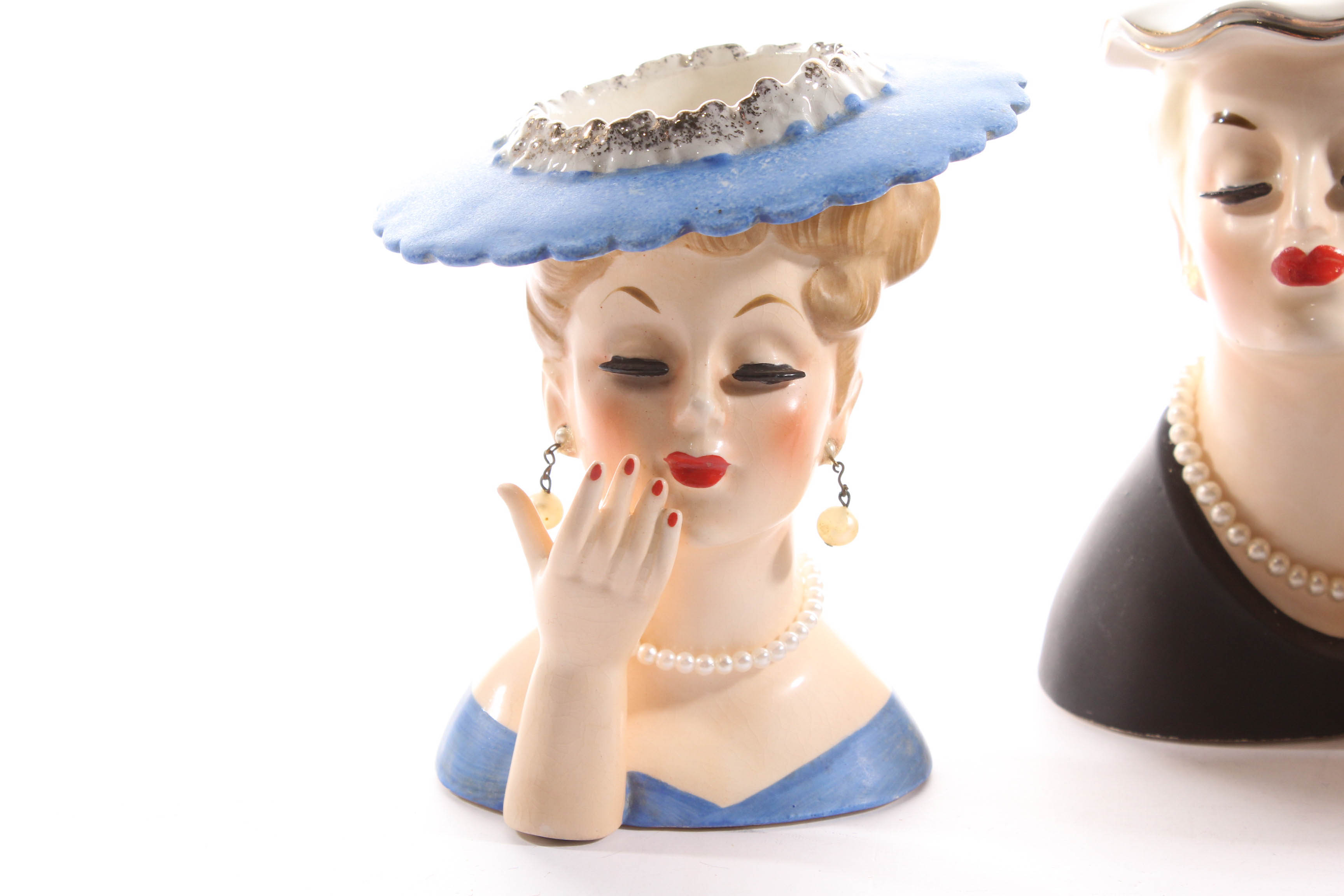 Vintage Lady Head Vases Featuring Napco