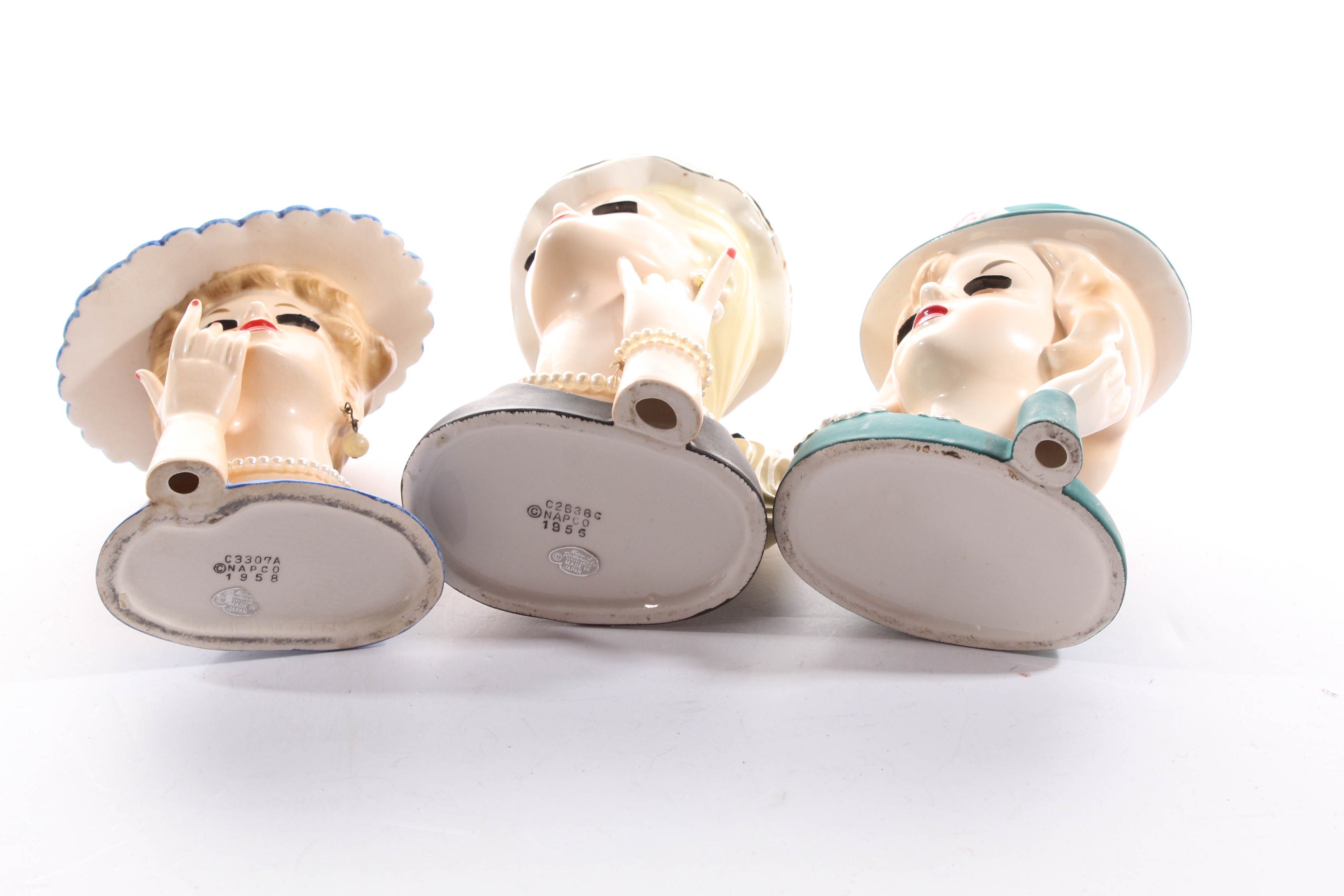 Vintage Lady Head Vases Featuring Napco