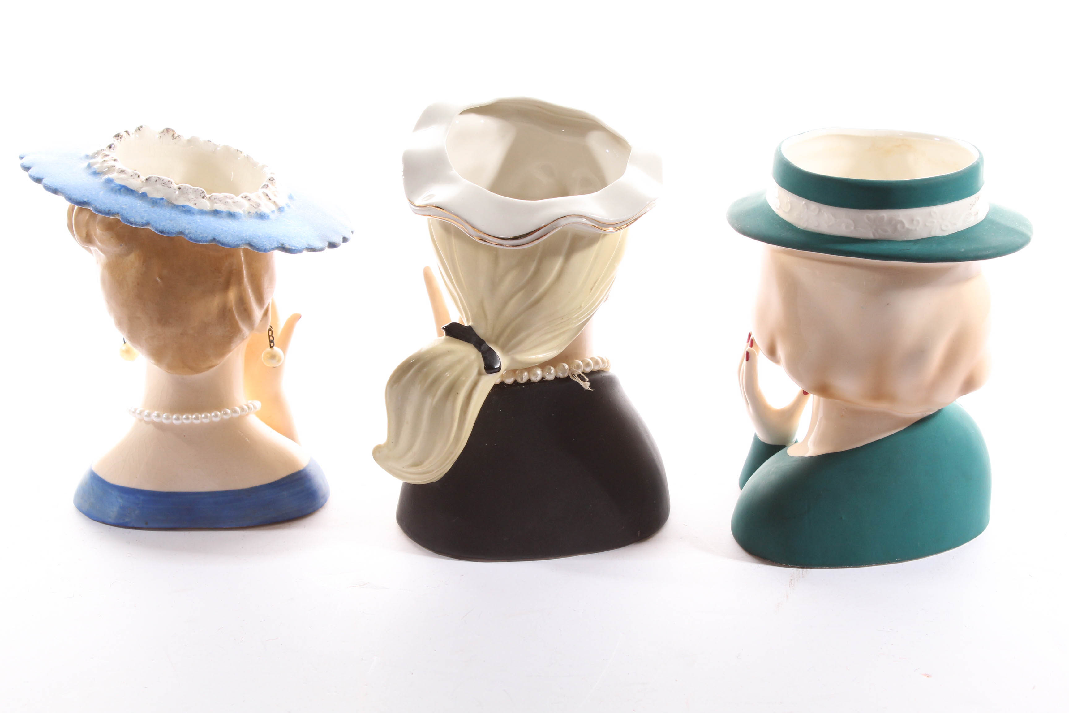 Vintage Lady Head Vases Featuring Napco