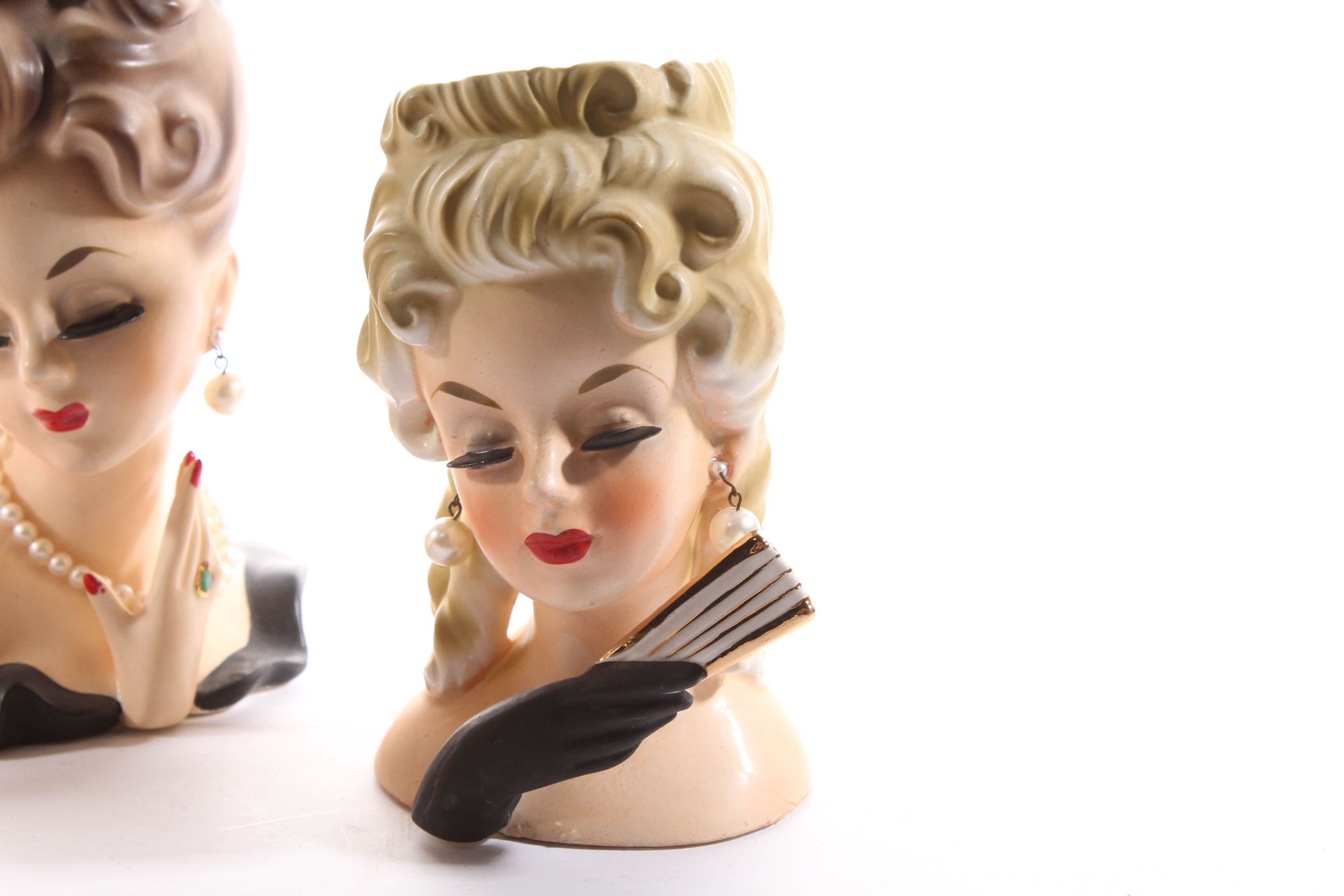 Inarco Lady Head Vases With Hands