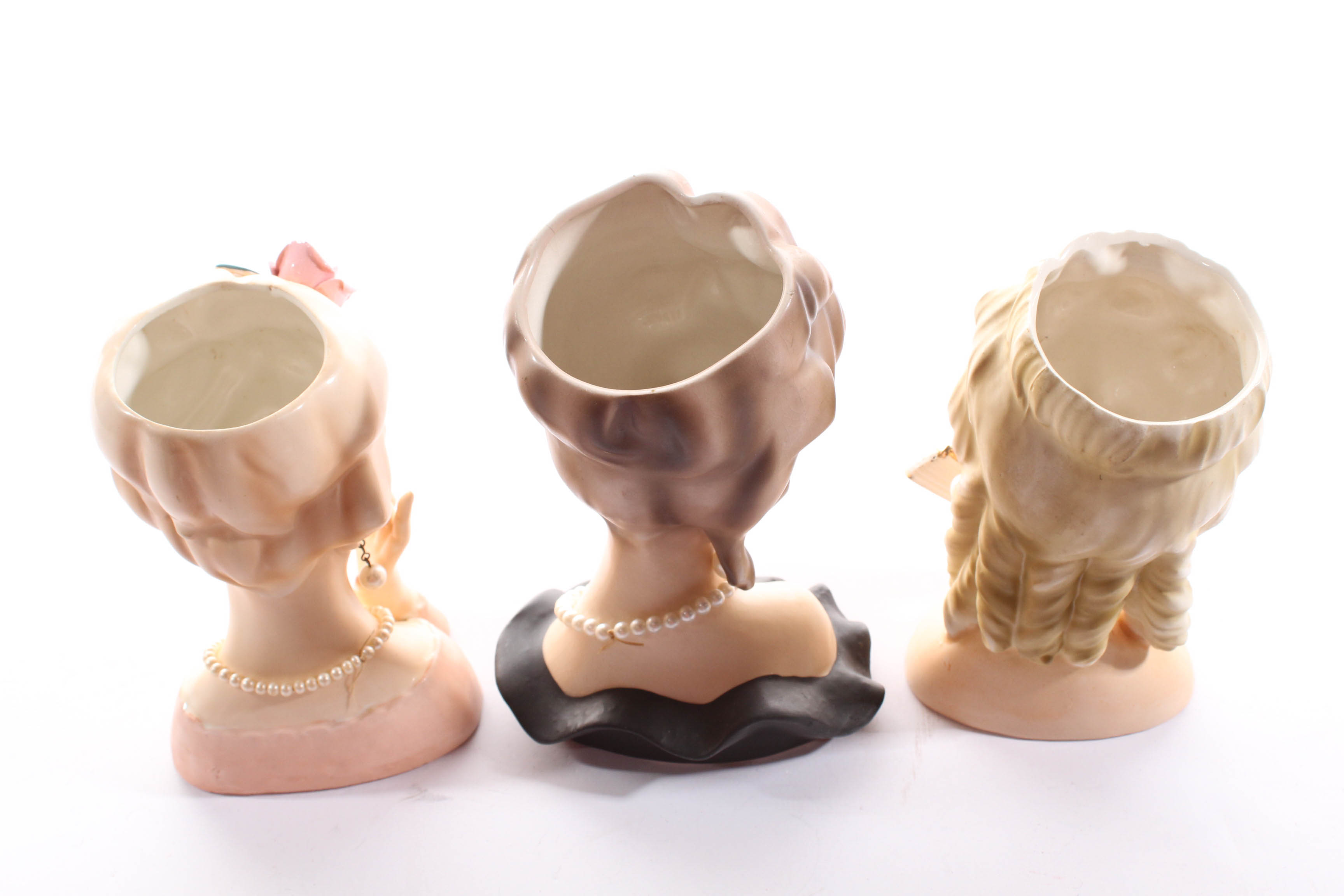 Inarco Lady Head Vases With Hands