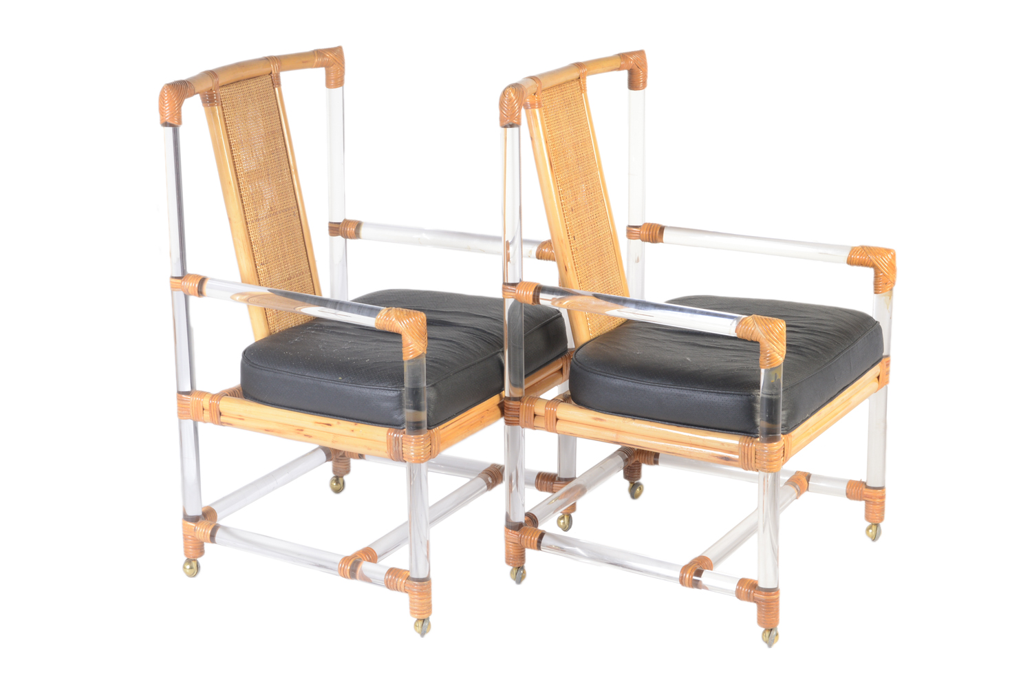 Lucite Cane Armchairs