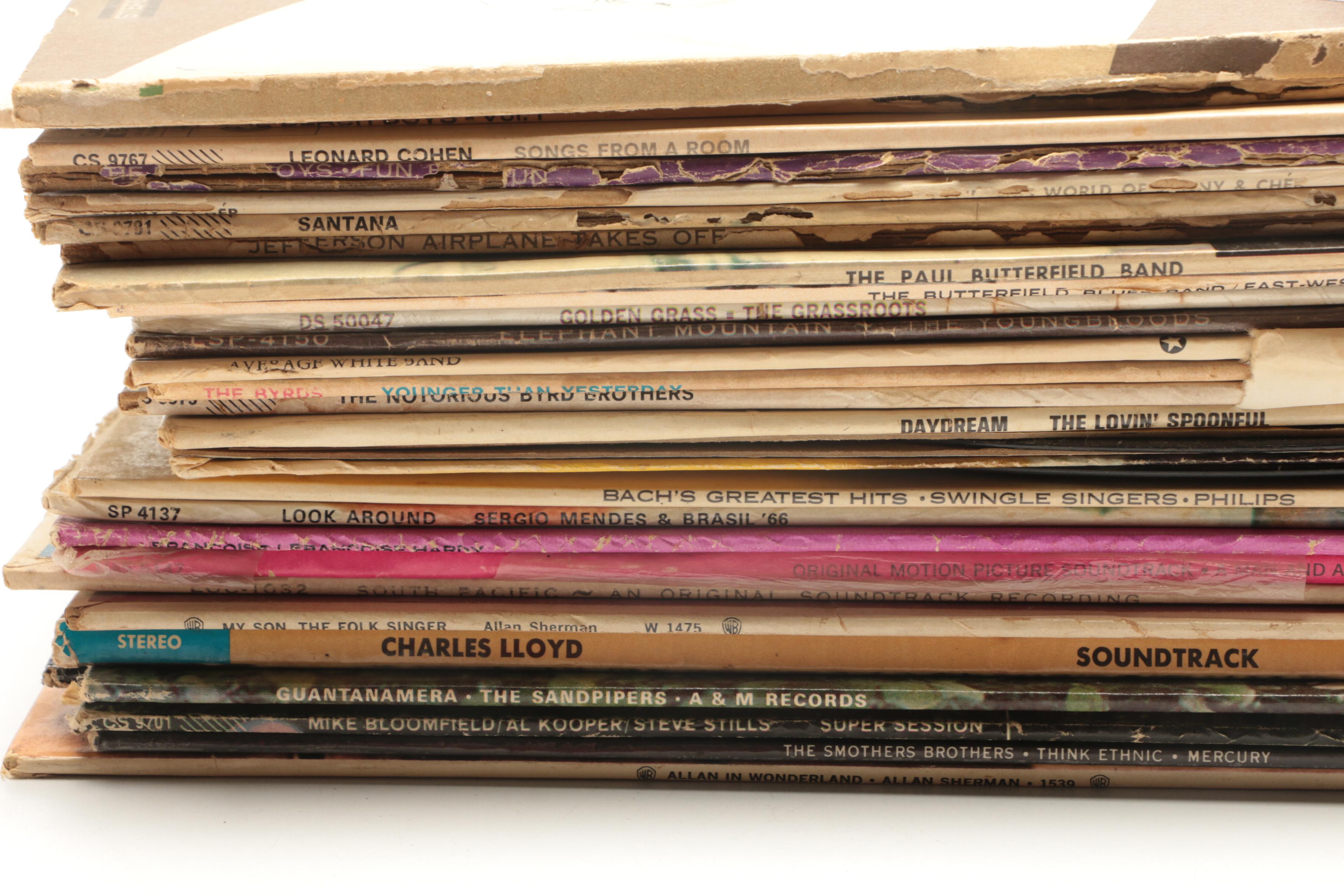 Assortment of LP Records Including Led Zeppelin, Jefferson Airplane and More