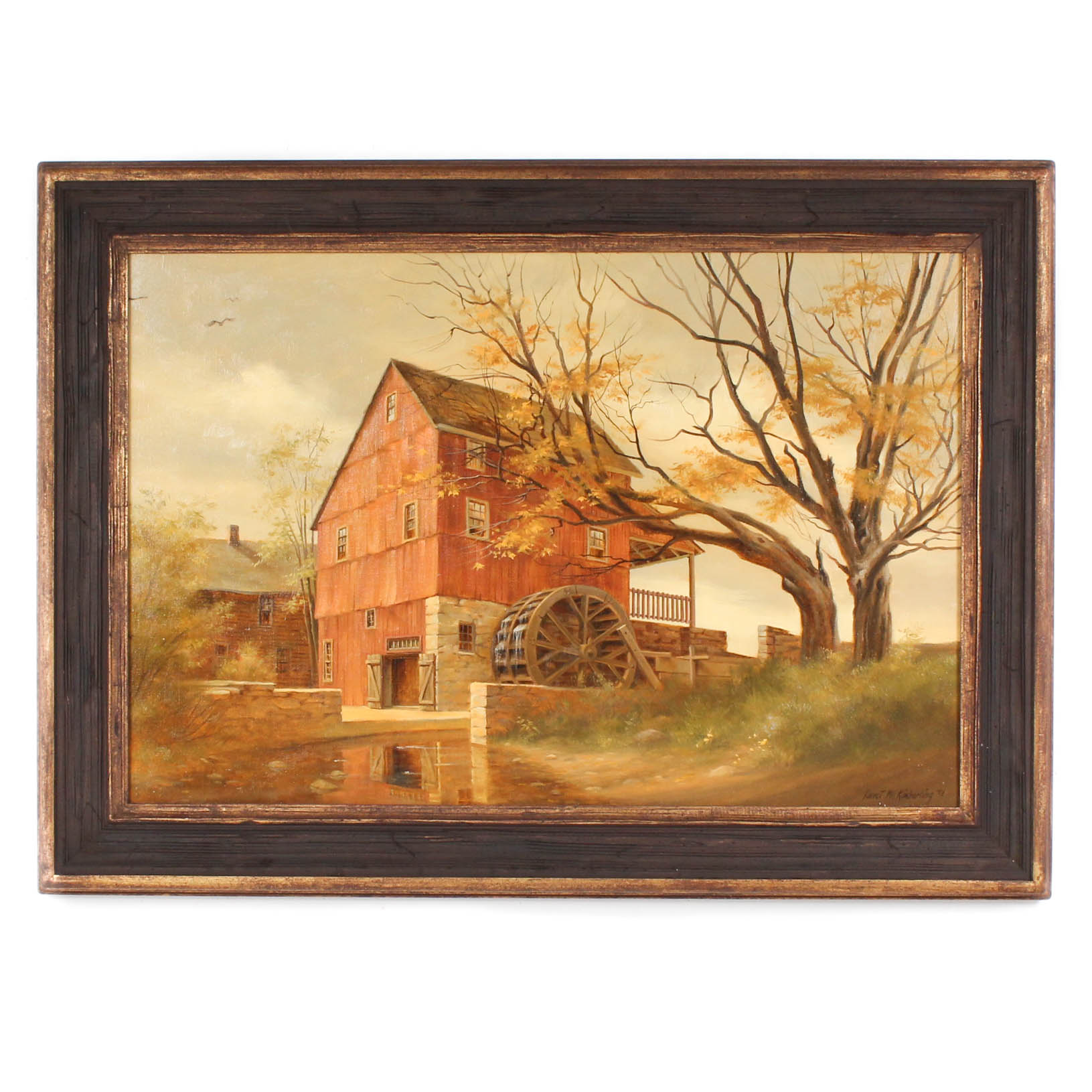 Janet Kimberling "Old New England Mill" Oil Painting