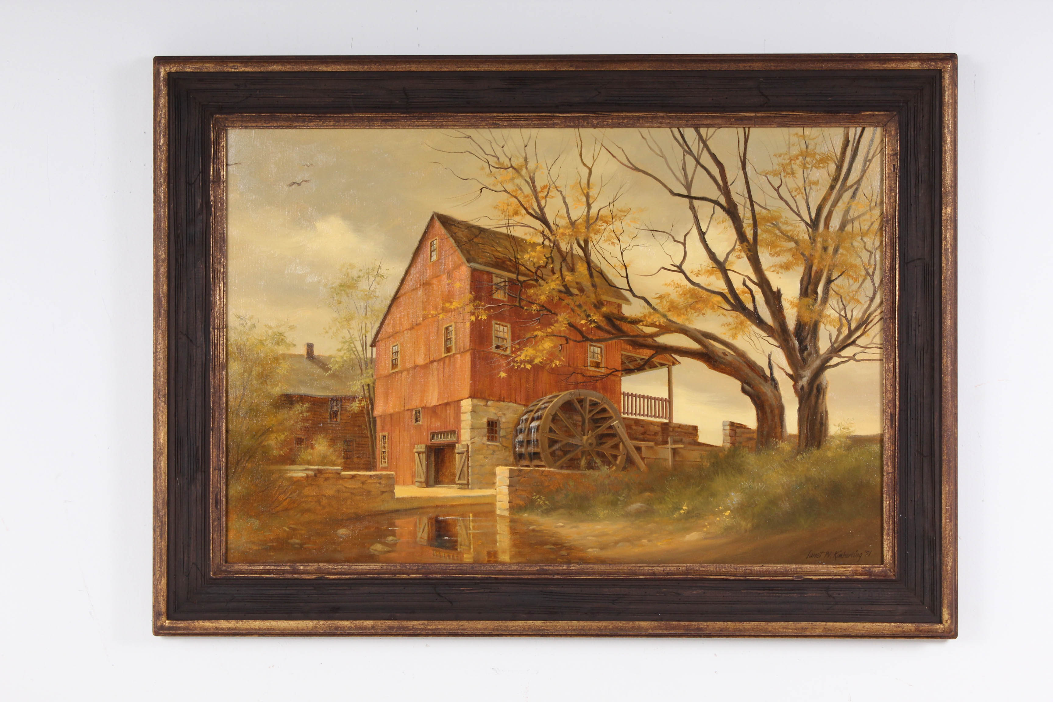 Janet Kimberling "Old New England Mill" Oil Painting