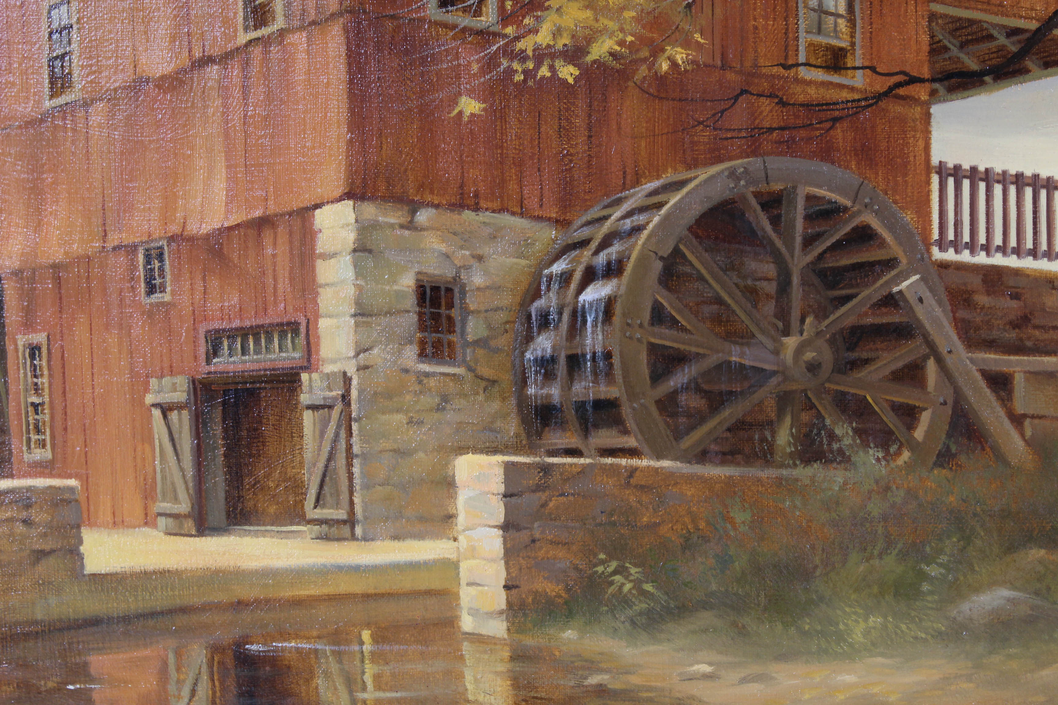Janet Kimberling "Old New England Mill" Oil Painting