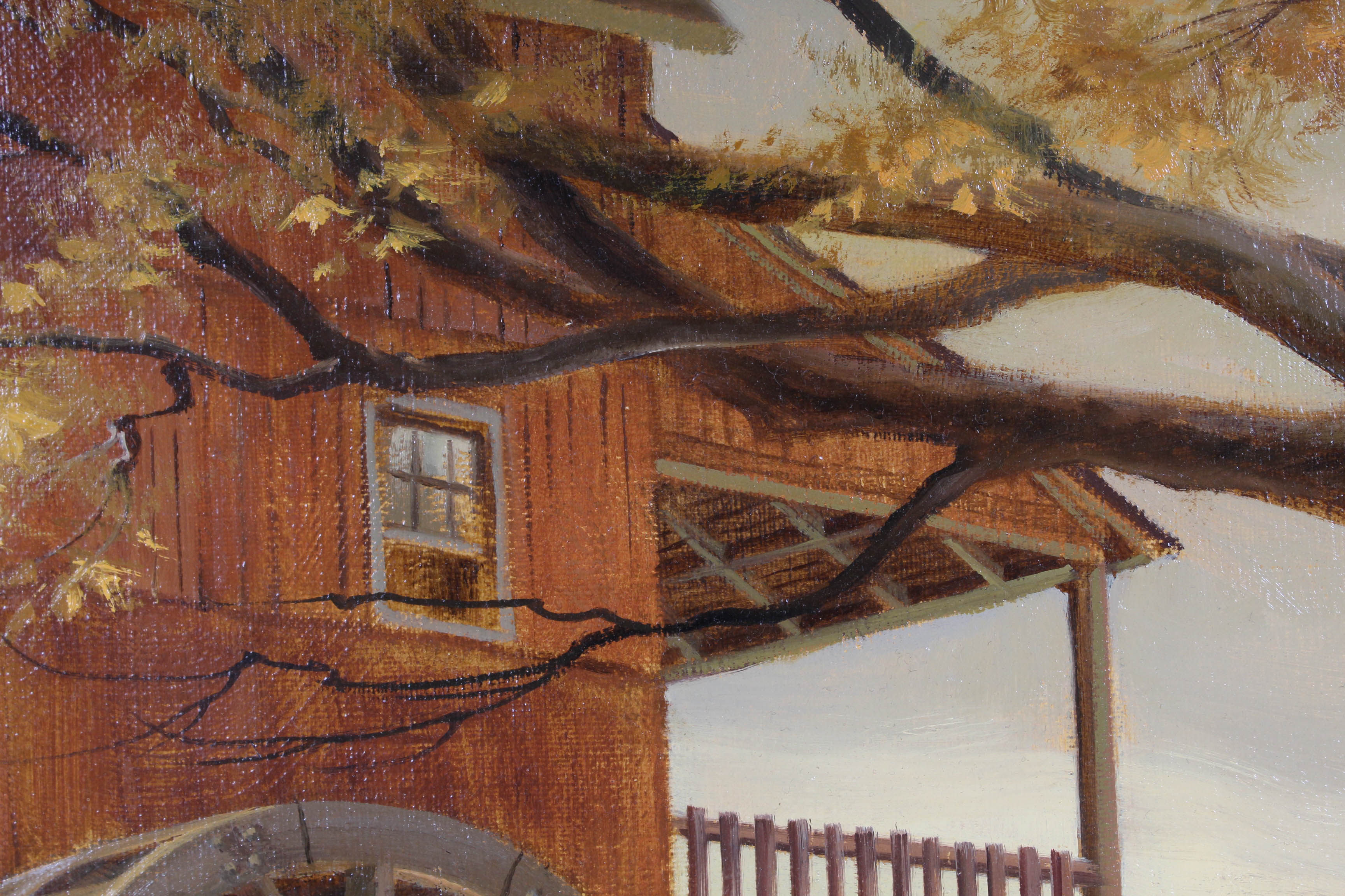 Janet Kimberling "Old New England Mill" Oil Painting