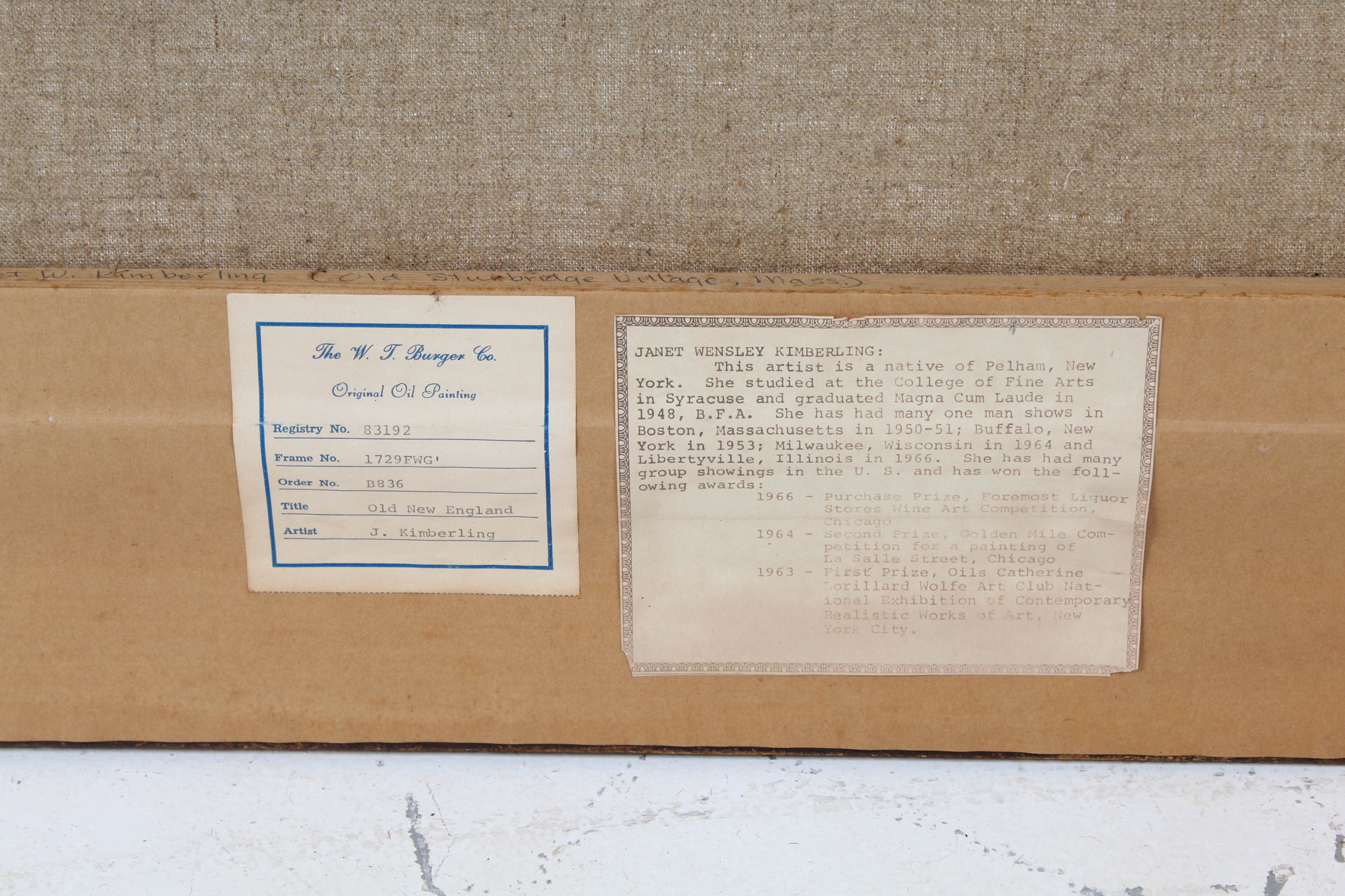 Janet Kimberling "Old New England Mill" Oil Painting