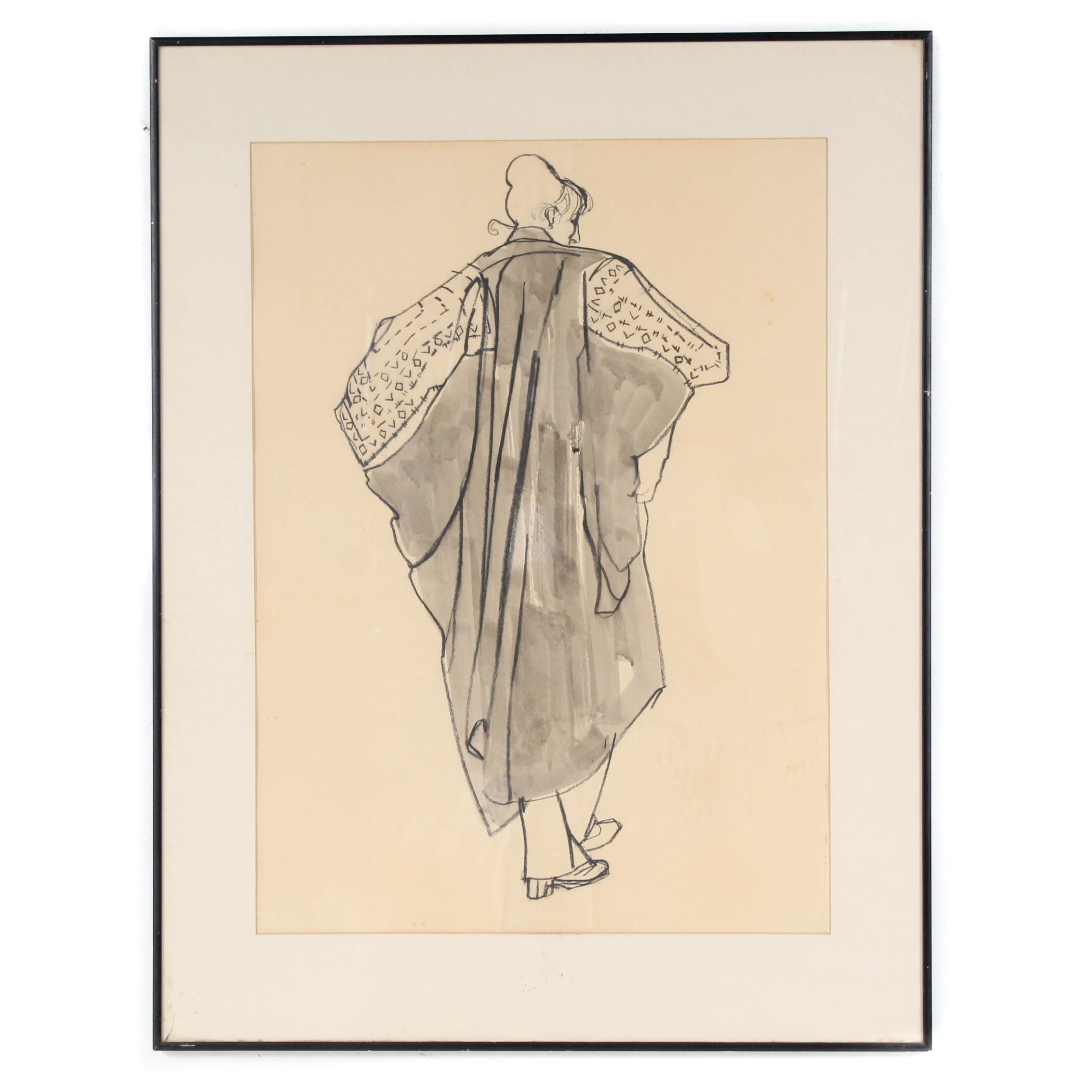 Charcoal and Ink Fashion Drawing