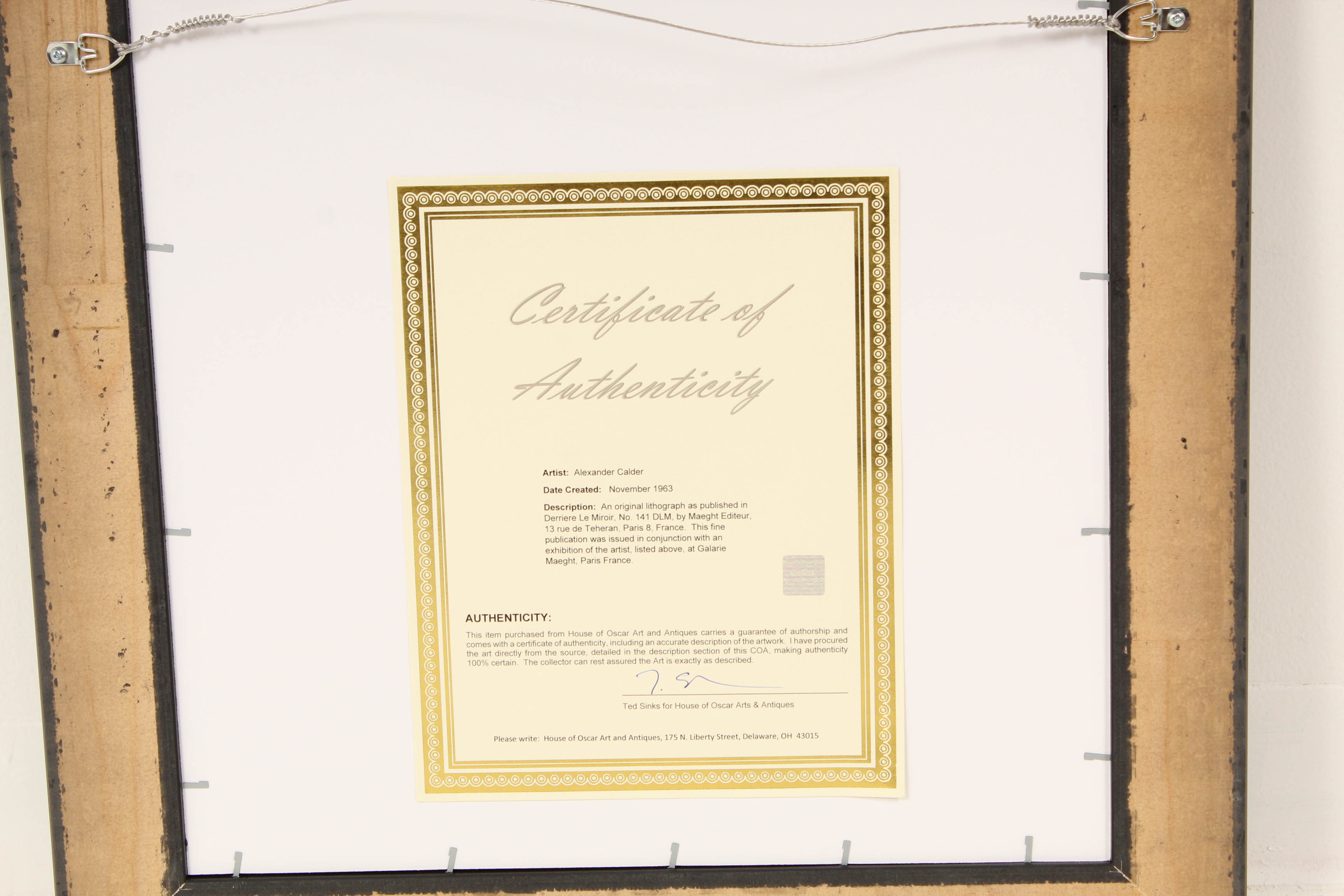 Alexander Calder Cover Lithograph for "Derrière le Miroir"