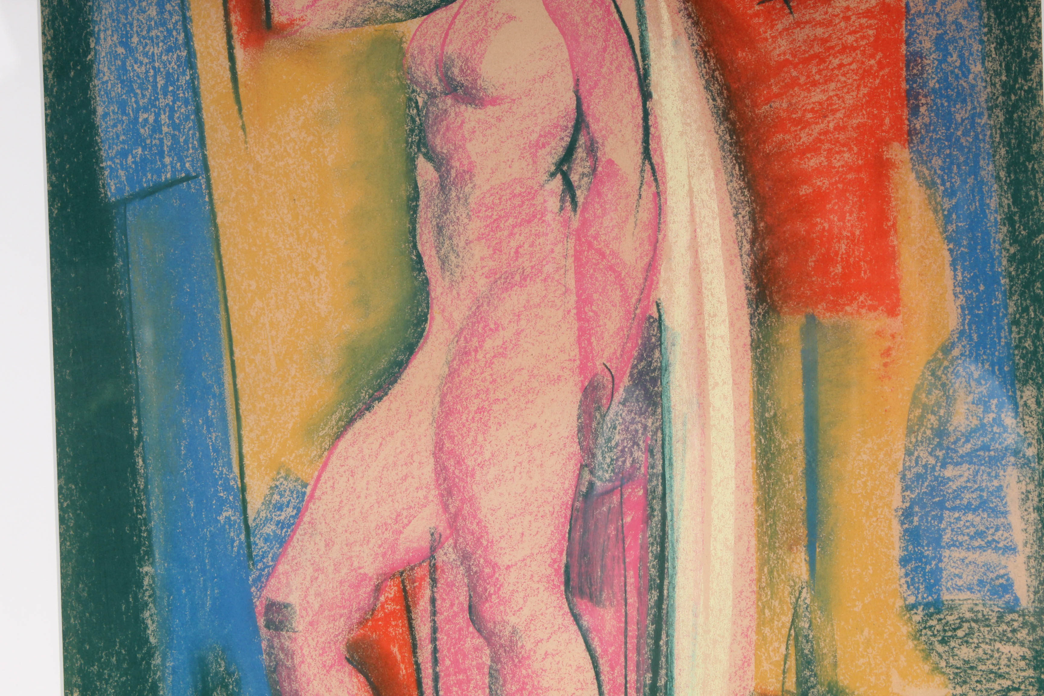 Attributed to Paul Travis Pastel Figure Drawing