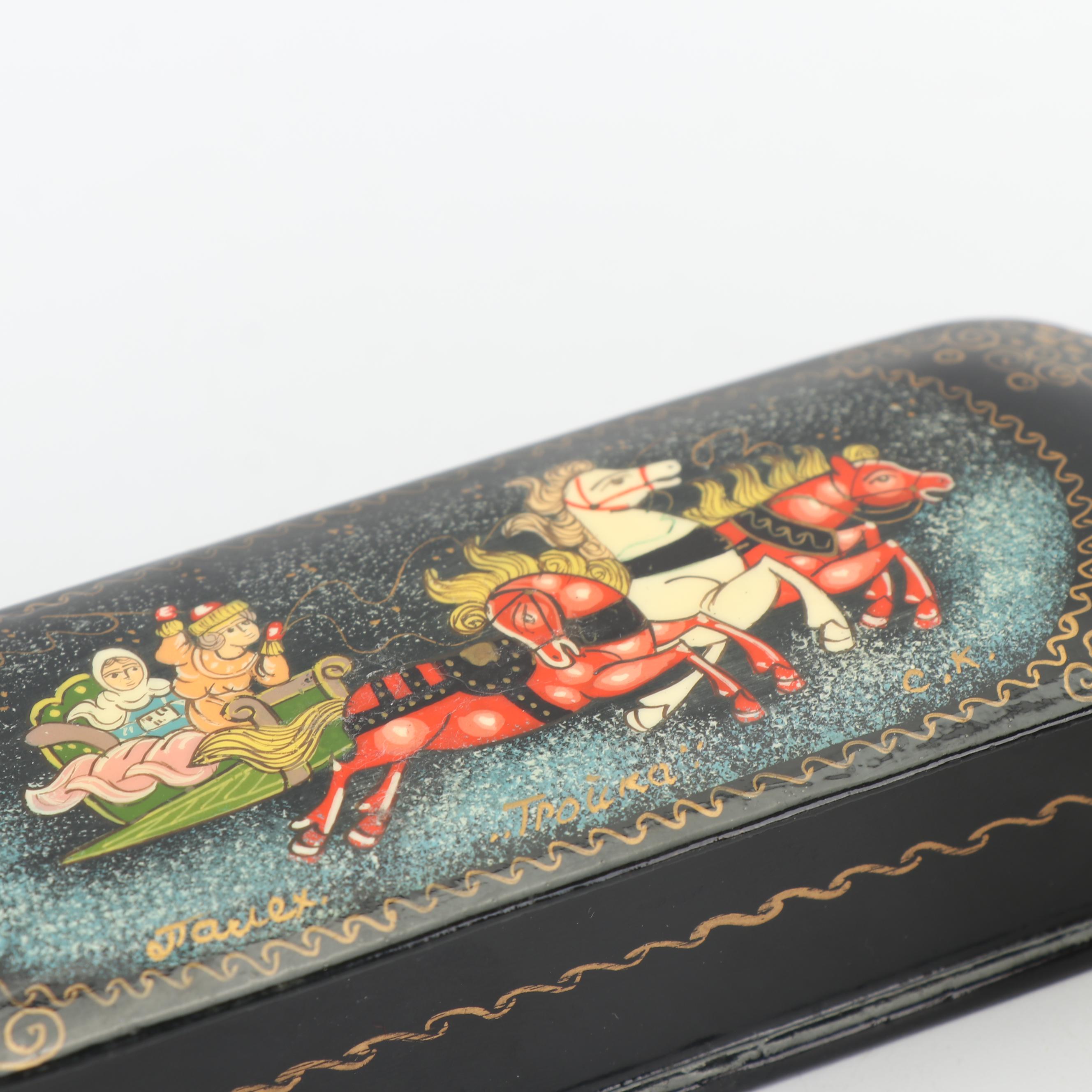 Persian Khatam, Russian Folk Art, and Porcelain Trinket Boxes