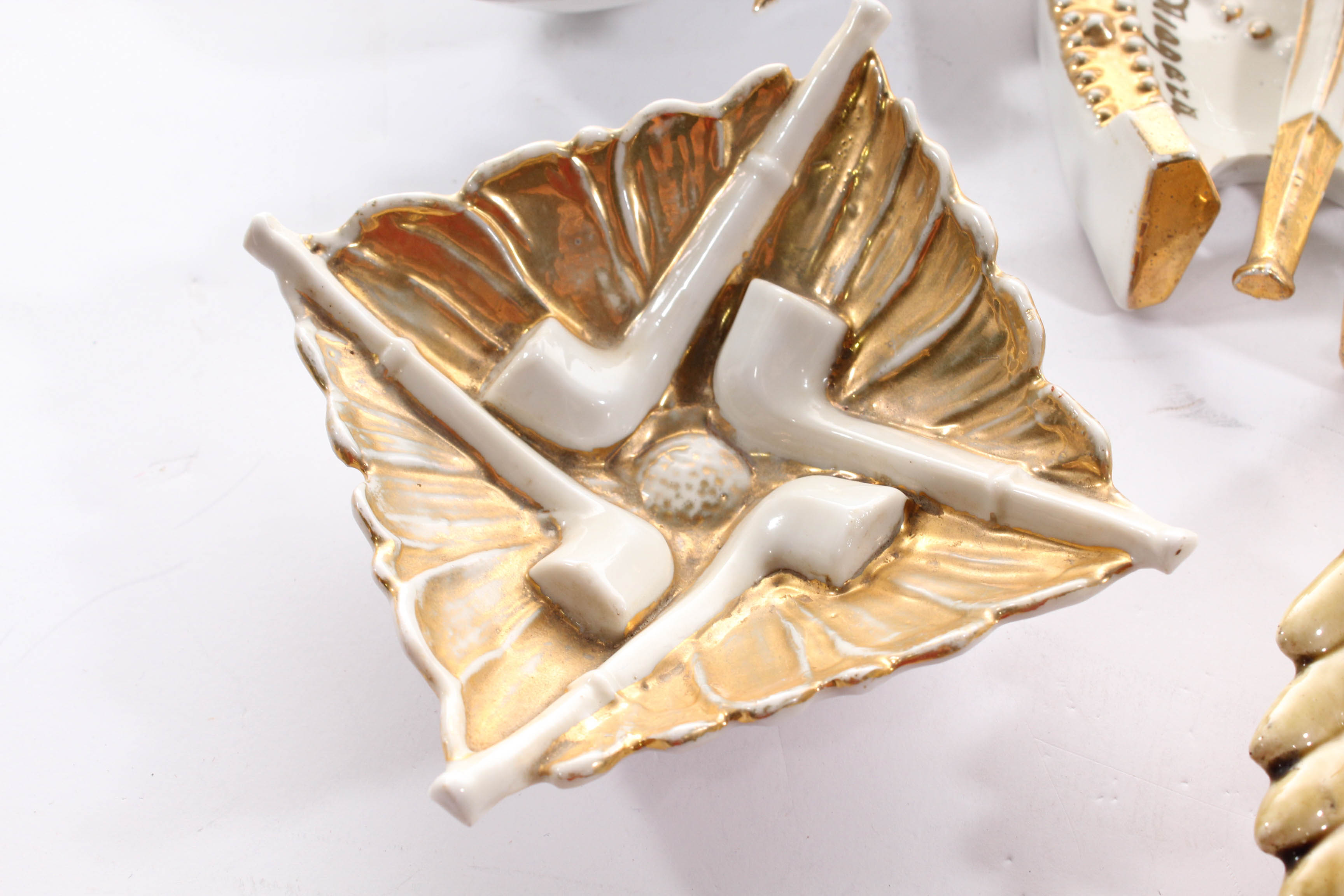 Antique Tobacciana Themed Ash Receivers