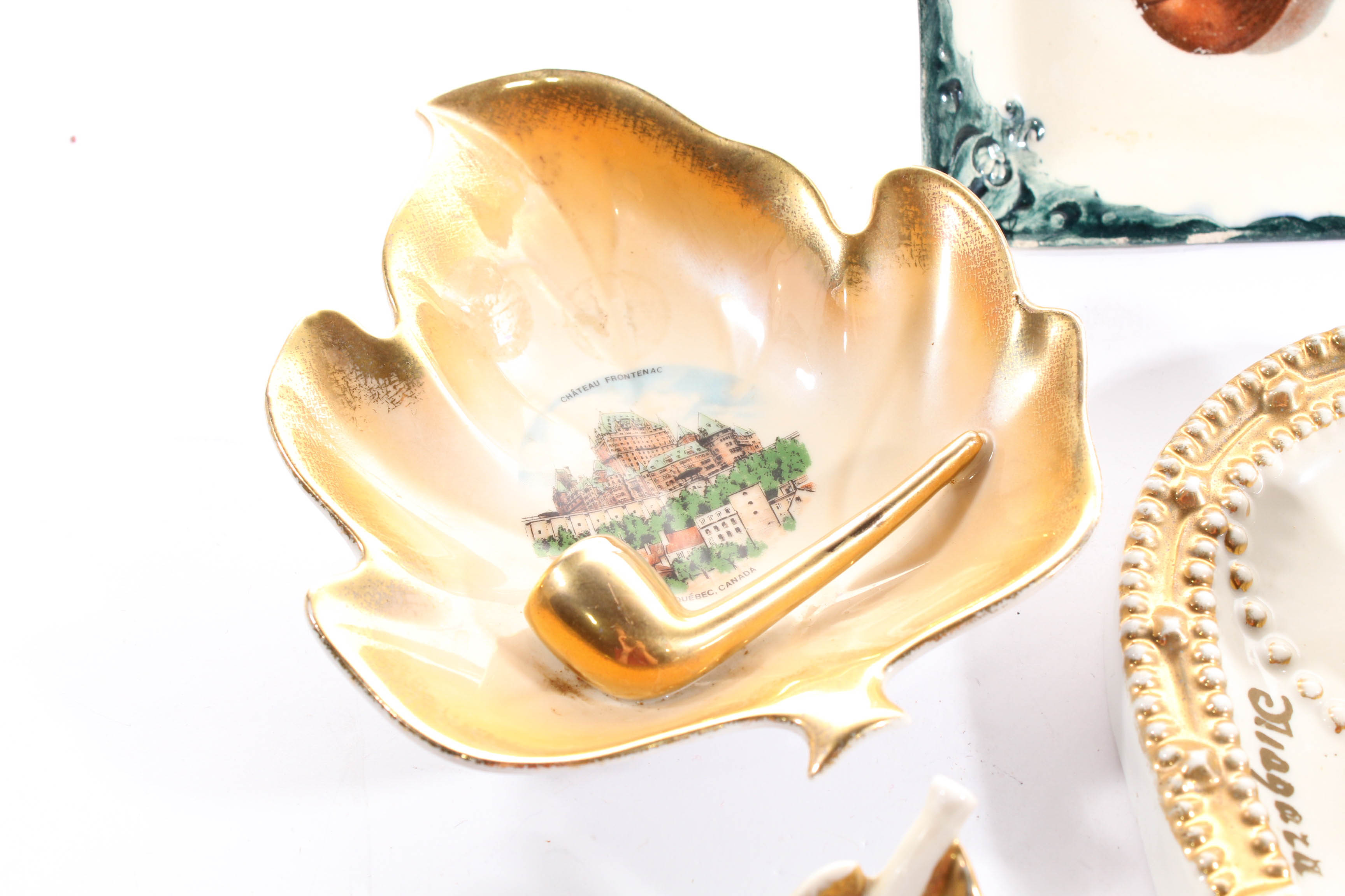 Antique Tobacciana Themed Ash Receivers