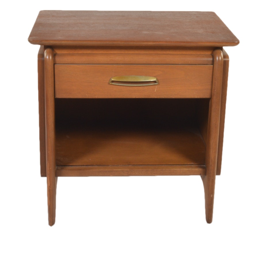 John Van Koert Mid Century Modern "Projection" Walnut Nightstand by Drexel