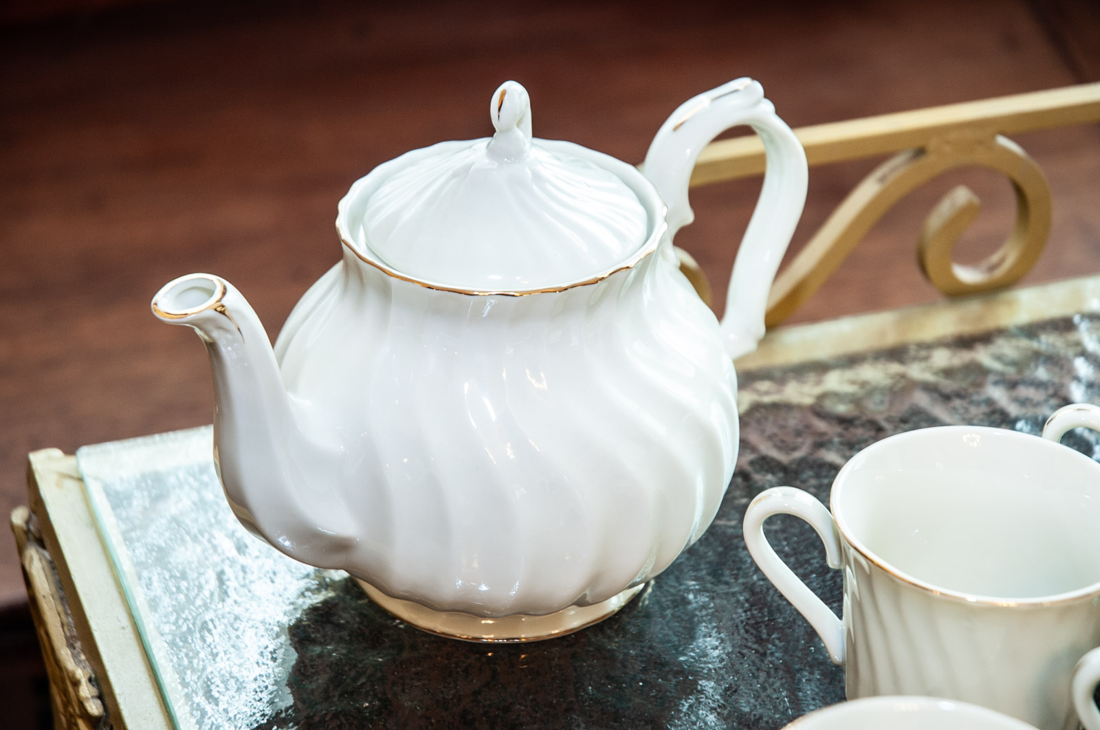 Vintage Wrought Iron Tea Cart