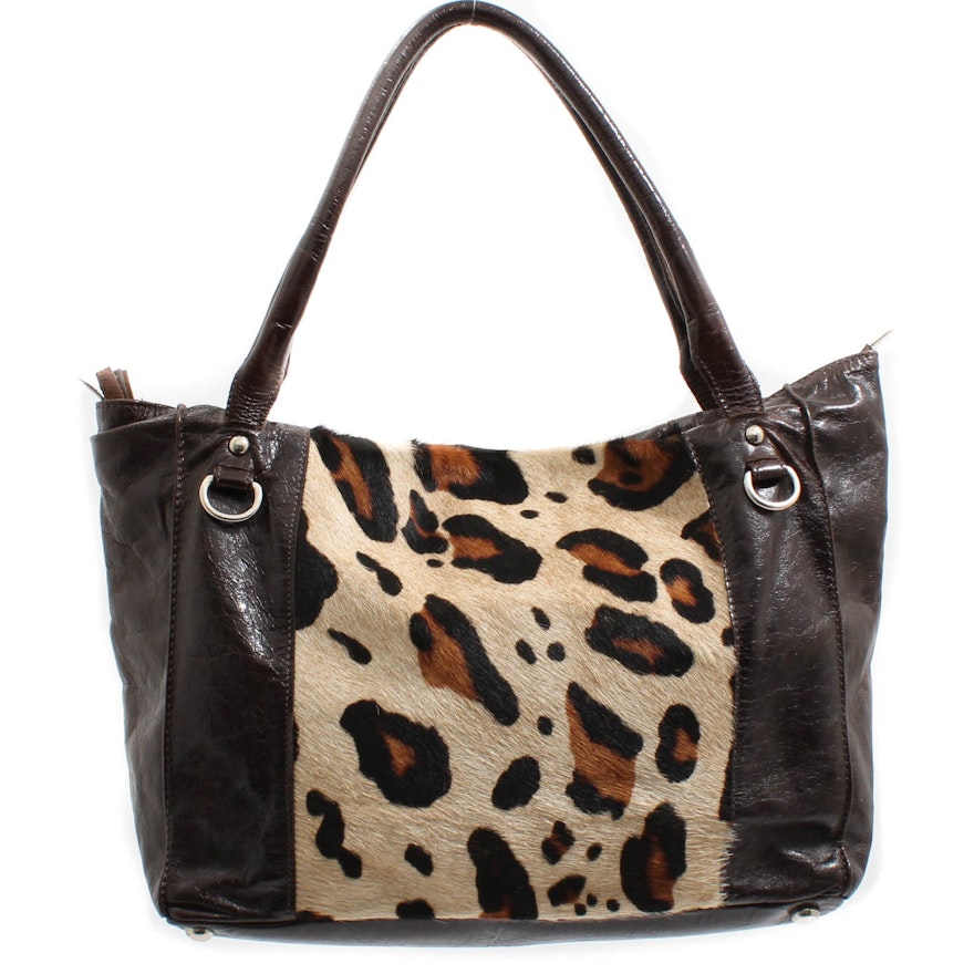 Innue Italian Leather and Calf Hair Tote