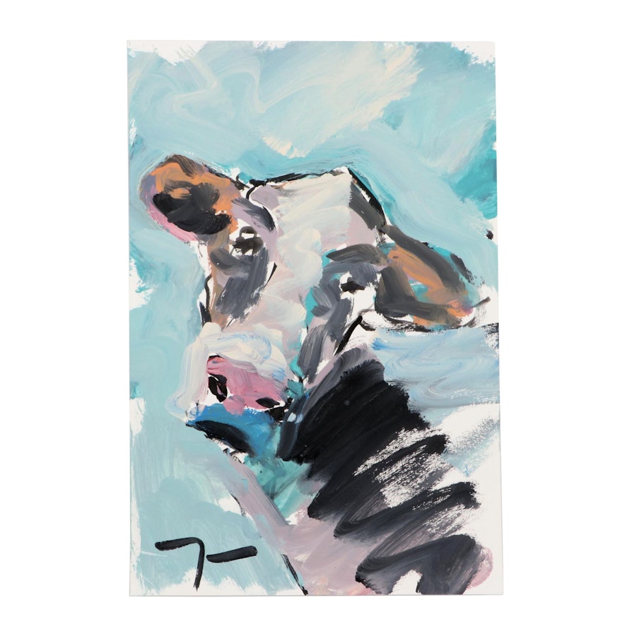 Jose Trujillo Acrylic Painting "The Cow"