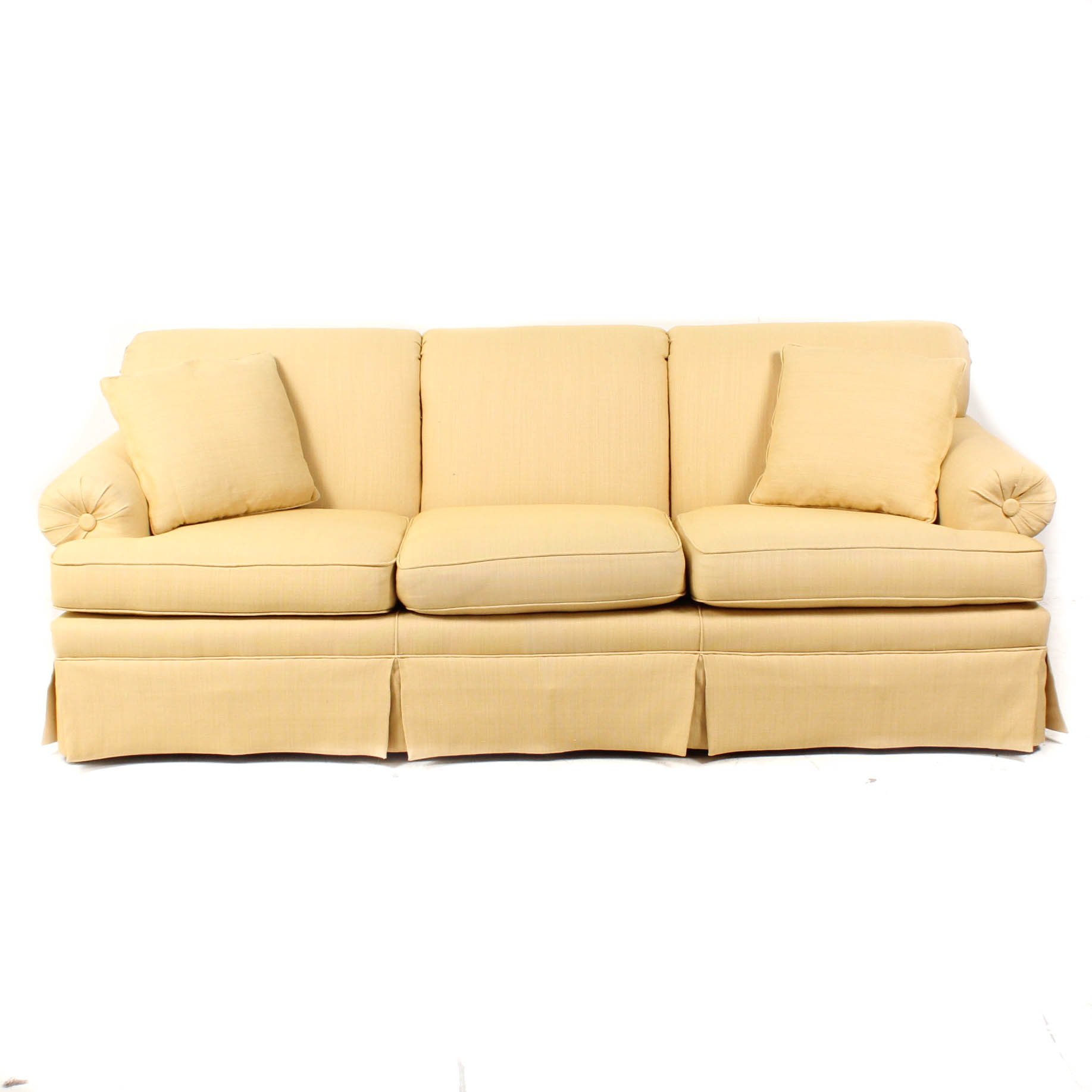 Yellow Upholstered Contemporary Couch