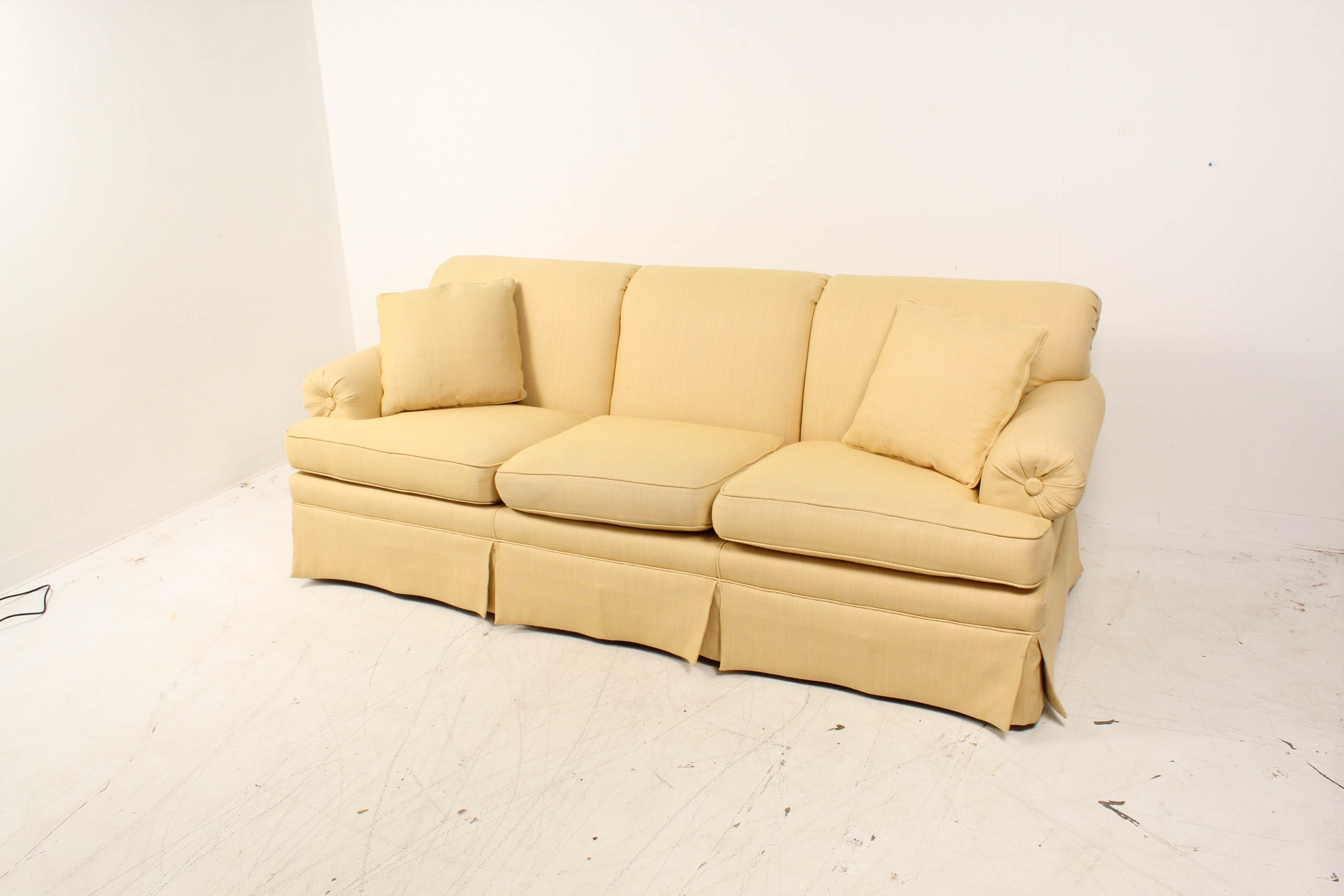 Yellow Upholstered Contemporary Couch
