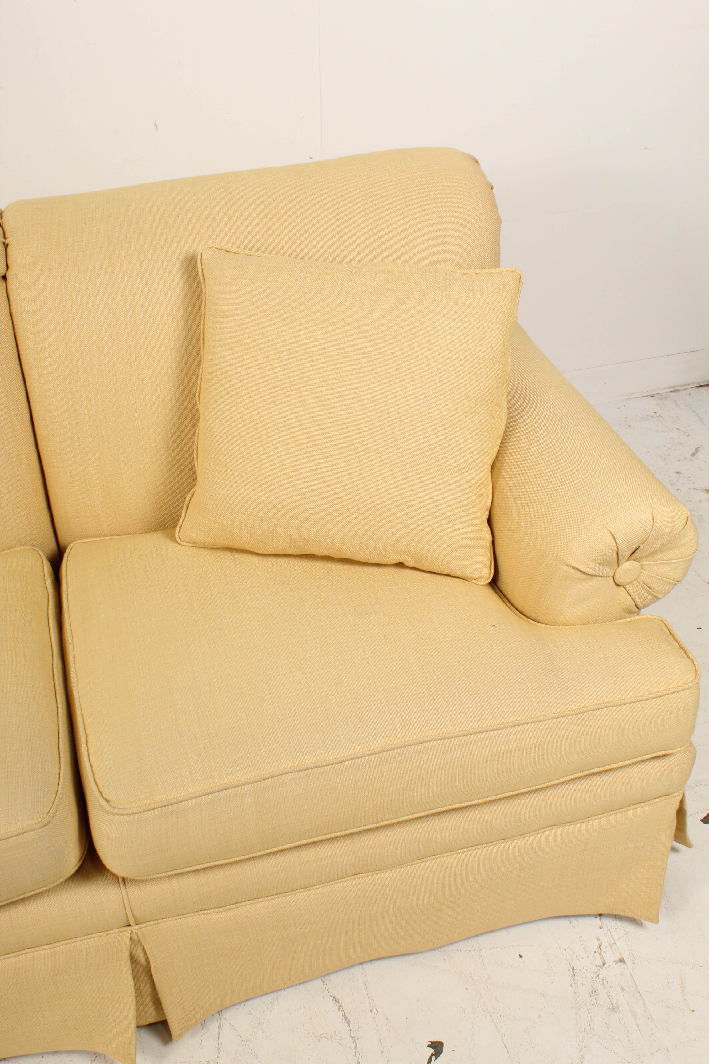 Yellow Upholstered Contemporary Couch