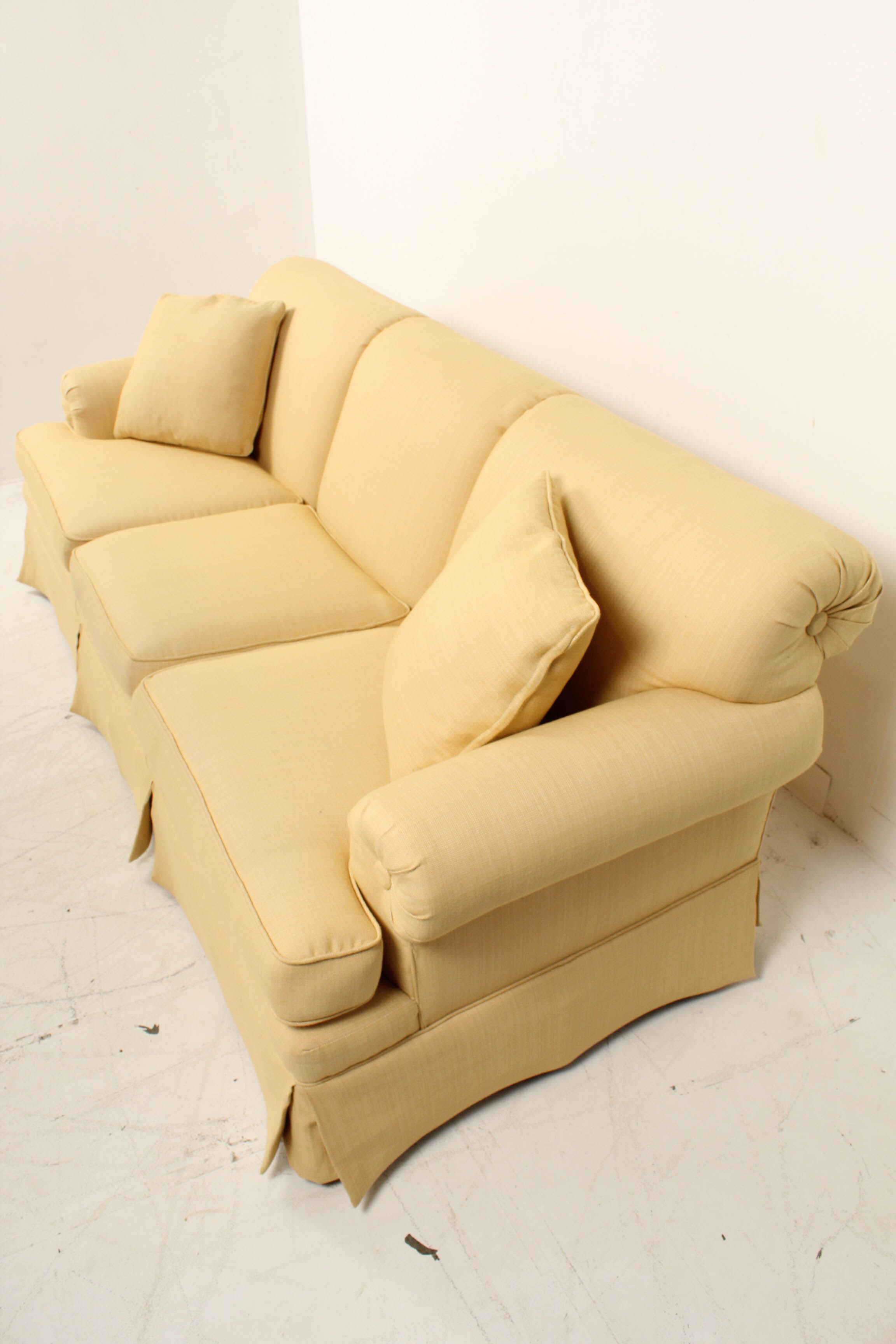 Yellow Upholstered Contemporary Couch