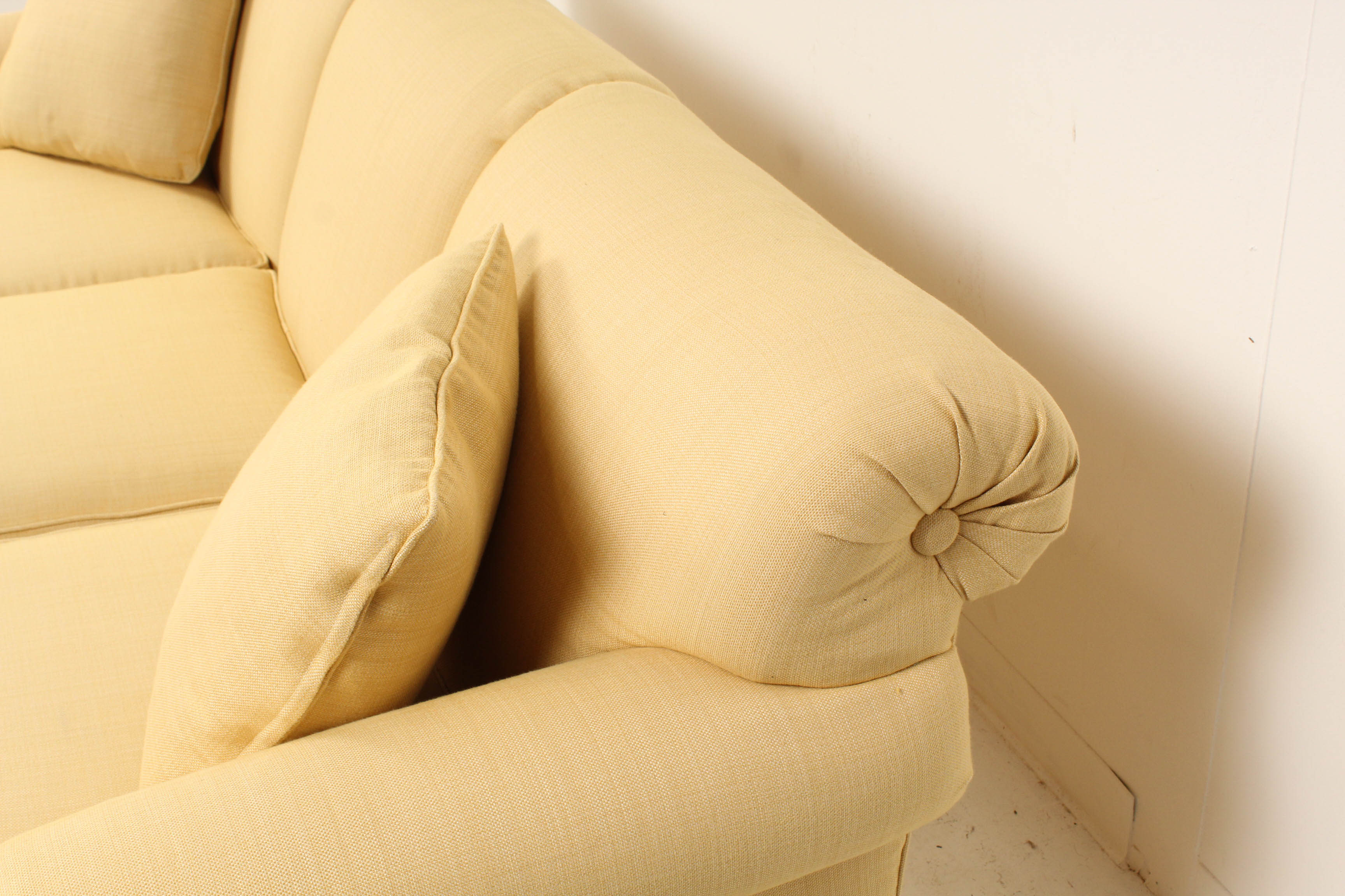 Yellow Upholstered Contemporary Couch