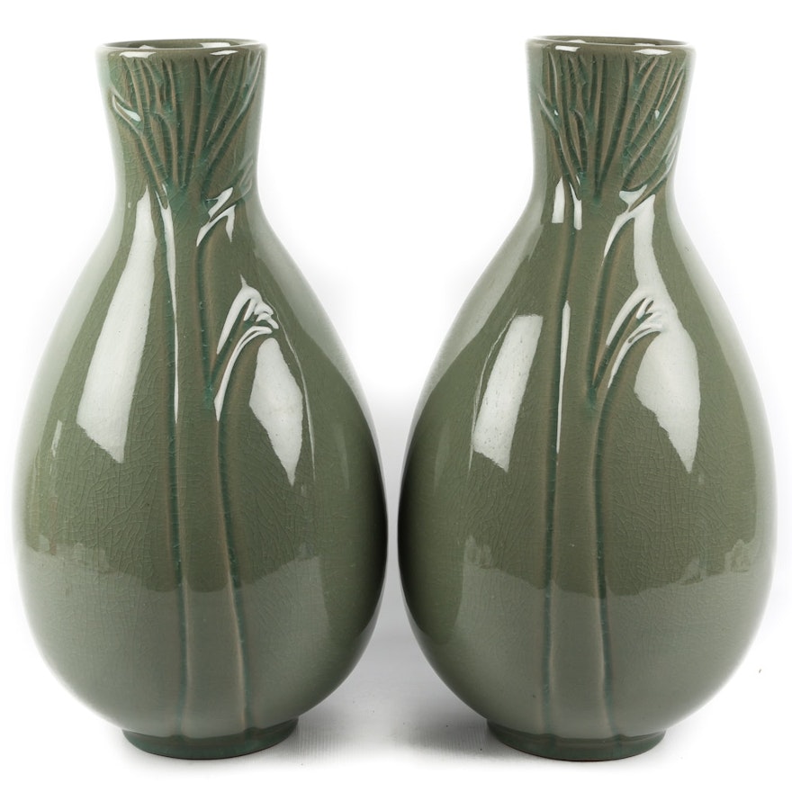 Maitland-Smith Stylized Stoneware Vases