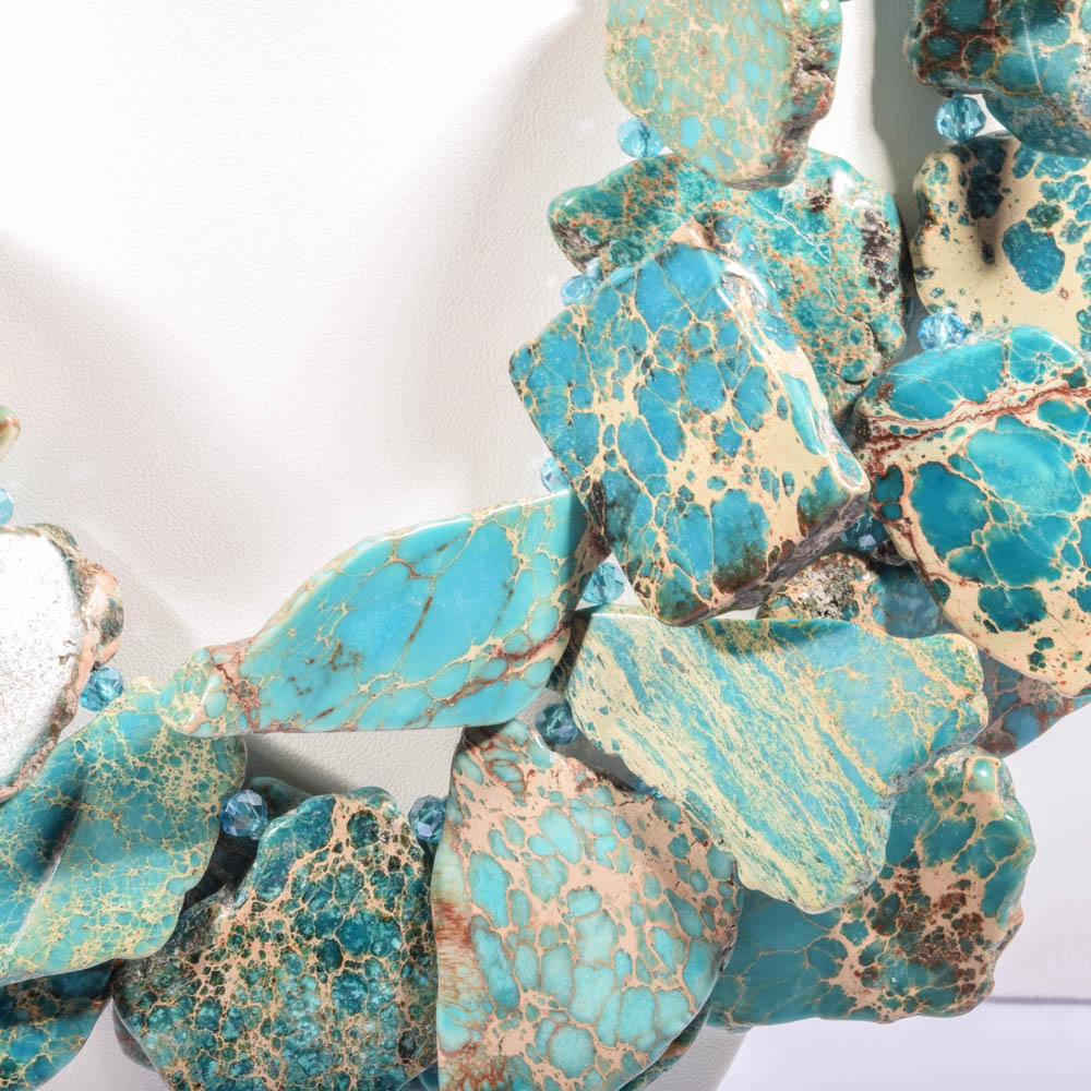 Double Strand Chunky Turquoise Necklace