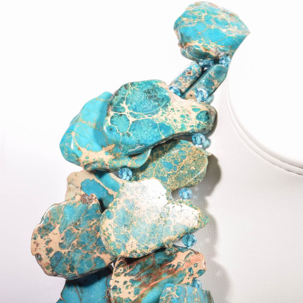 Double Strand Chunky Turquoise Necklace