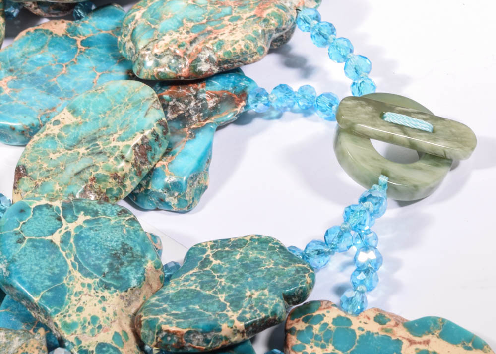 Double Strand Chunky Turquoise Necklace