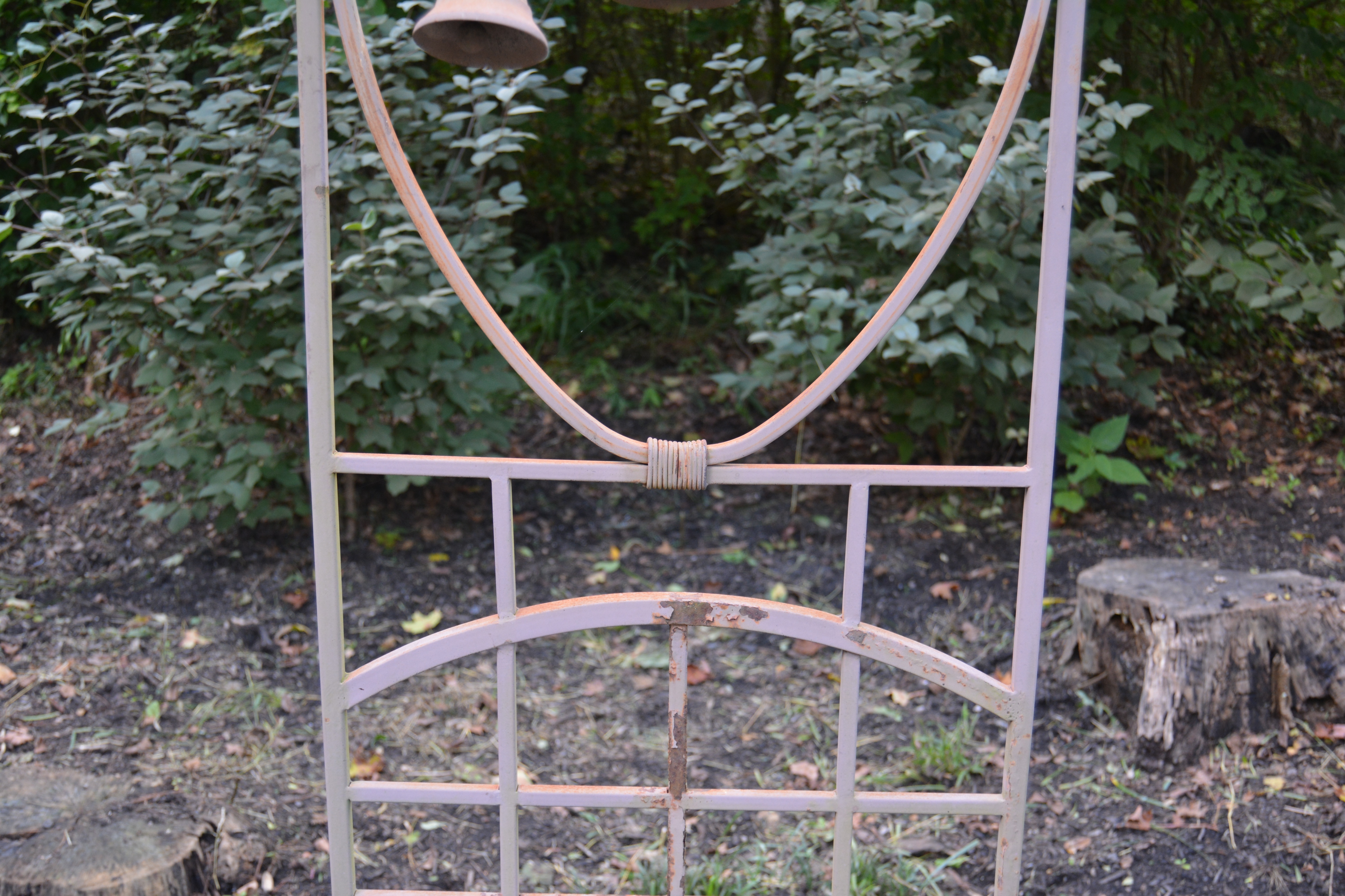 Asian Inspired Metal Bell Garden Trellis