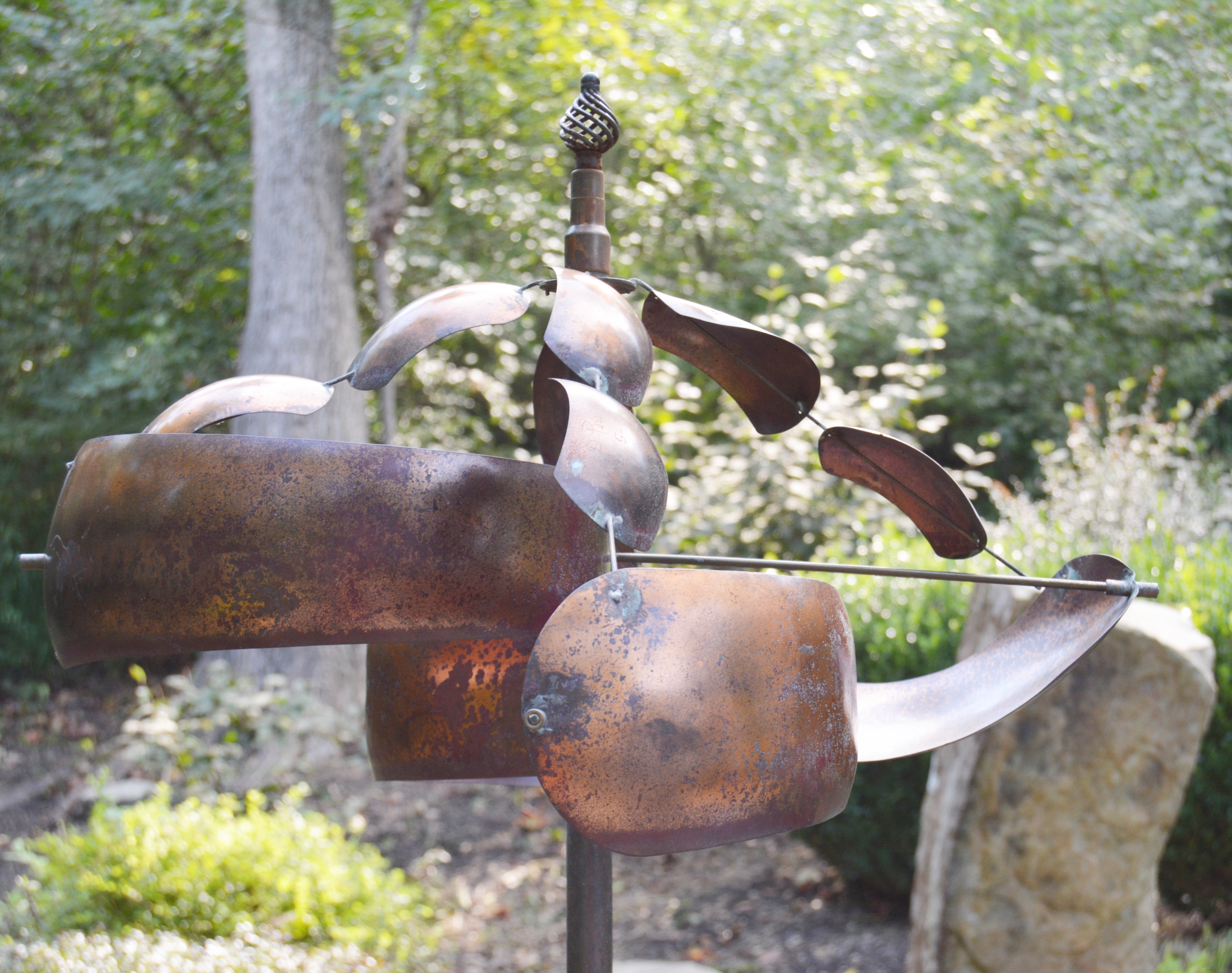 Artisan Copper Garden Wind Sculpture by Don Persinger