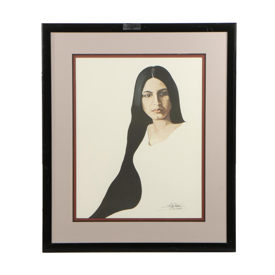 Jim Armstrong Limited Edition Offset Lithograph of Woman